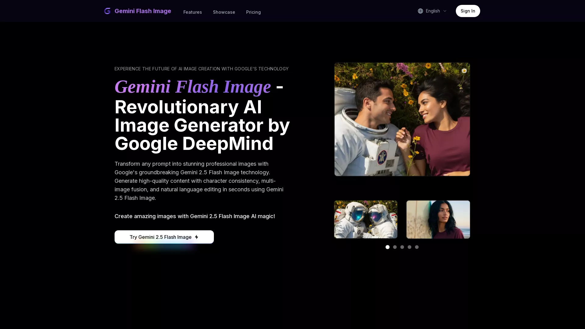 GeminiFlashImage - AIImageGeneration Website Screenshot