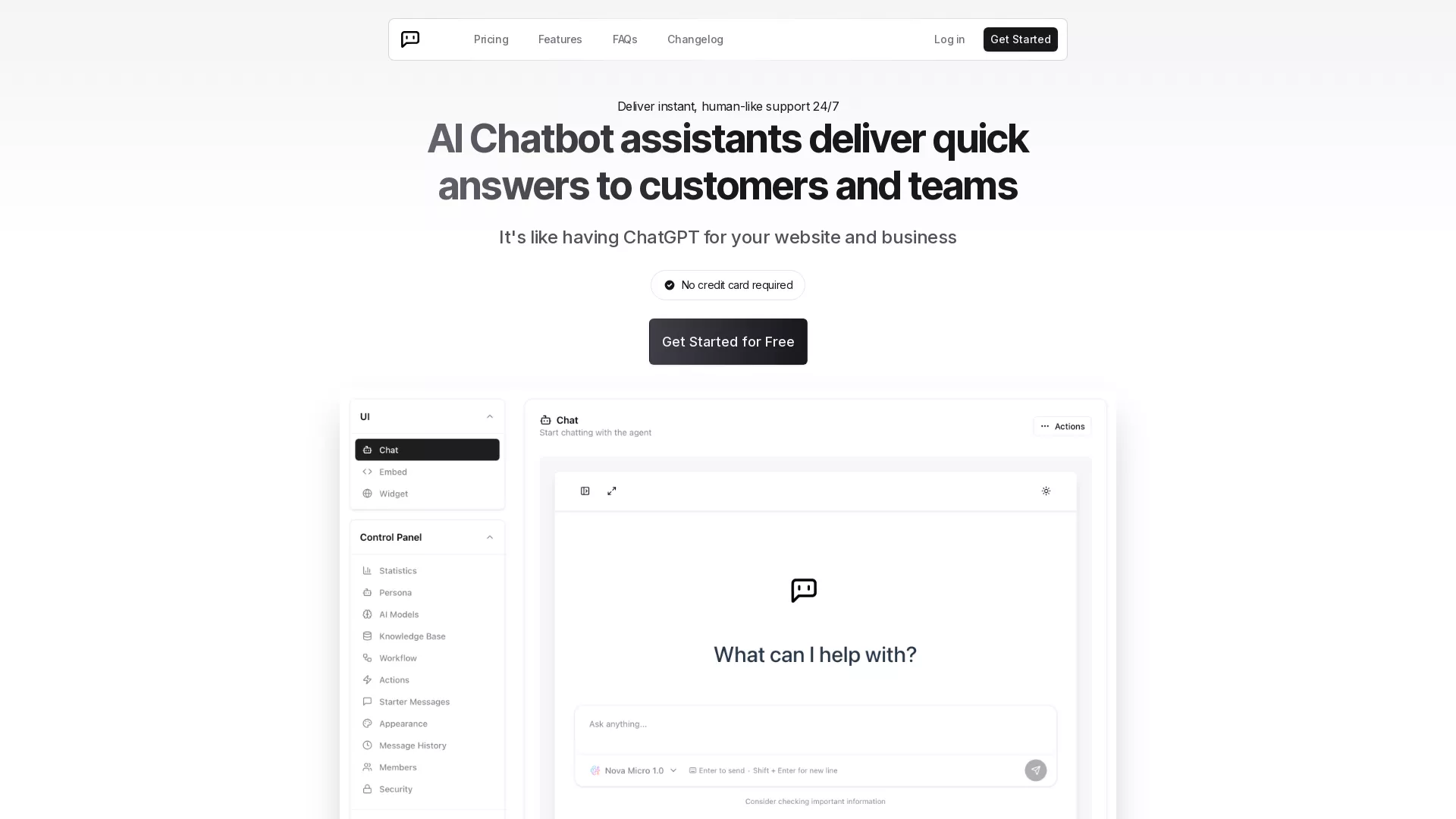 ChatVIA - AI Chatbot Builder Website Screenshot