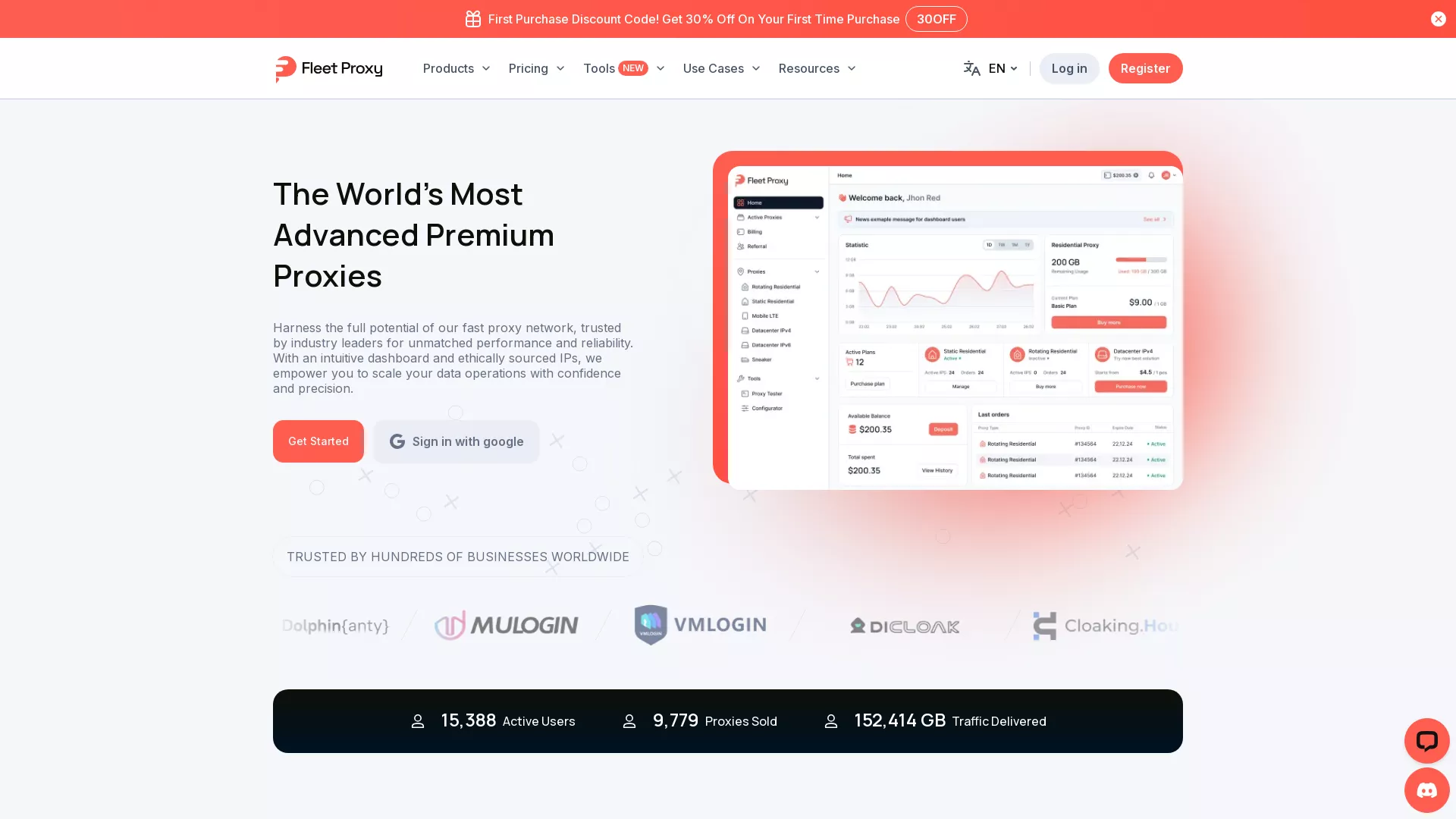 FleetProxy - Proxy Management Tool Website Screenshot