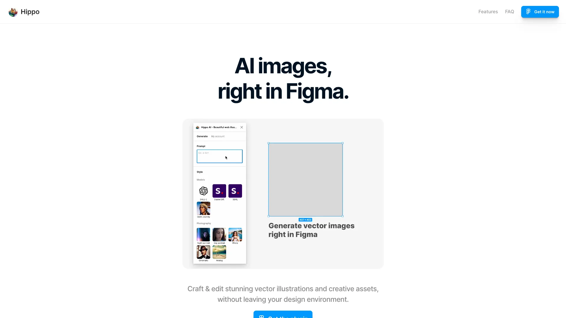 HippoArt - AI Web Illustration And Image Editing Tool Website Screenshot
