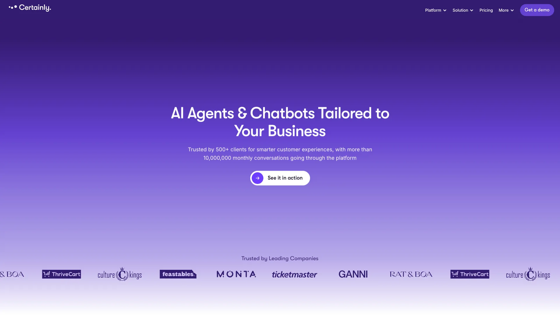 Certainly - AI Chatbot For Ecommerce Website Screenshot