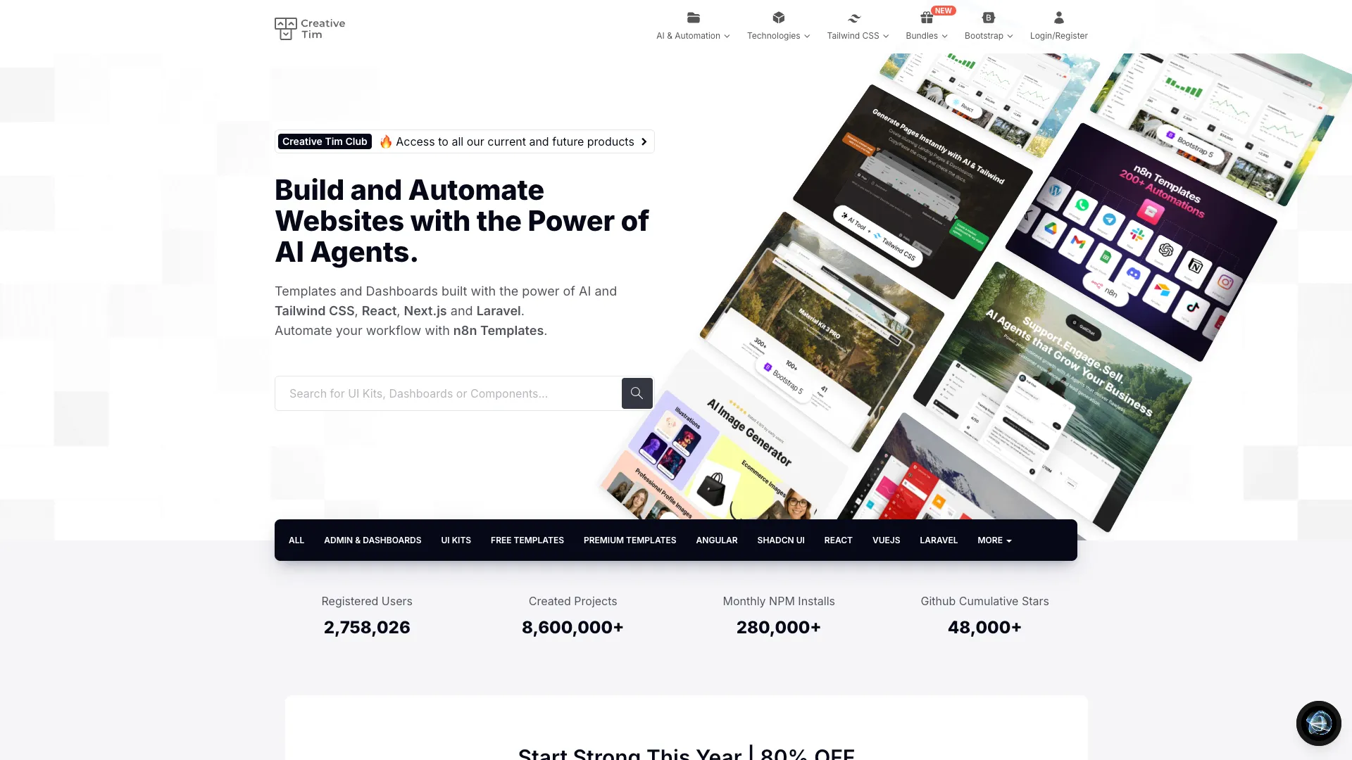 CreativeTim - AI Ui Design Tool Website Screenshot