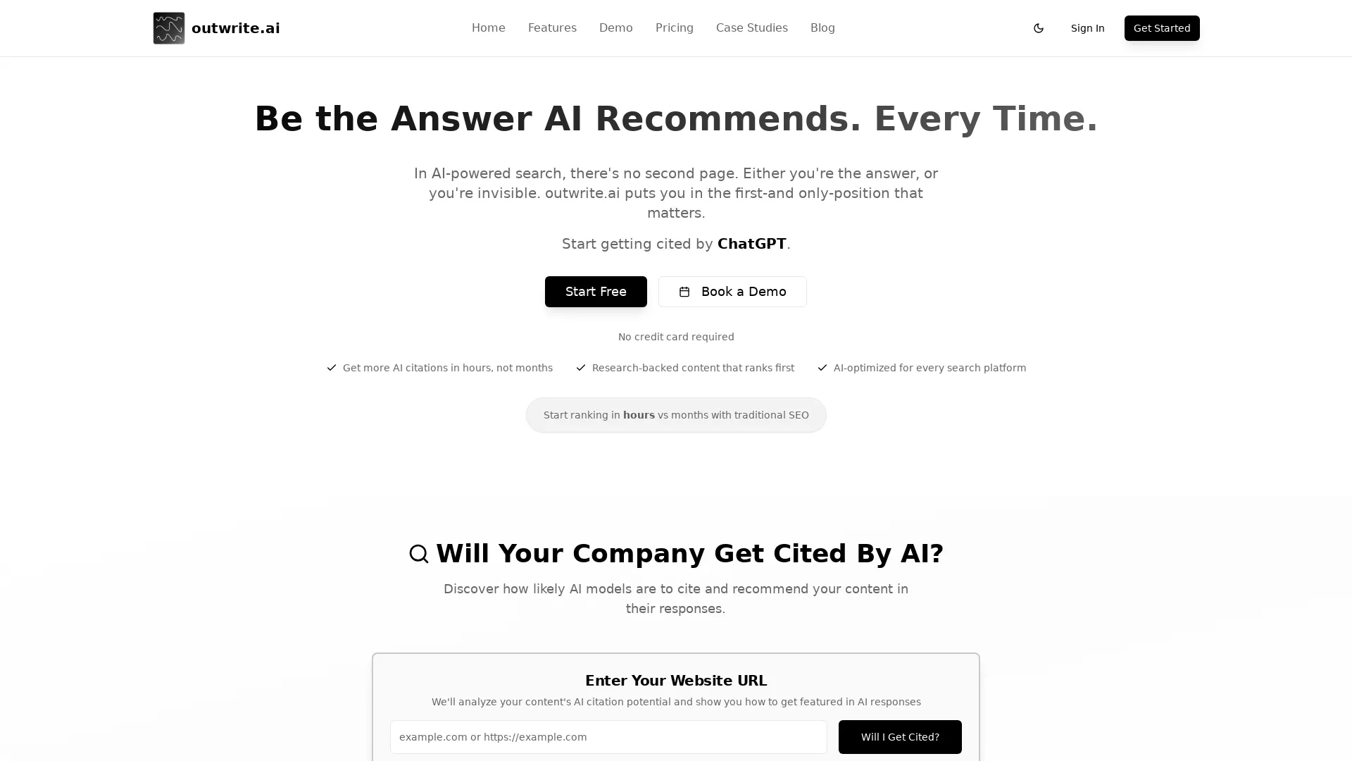 OutwriteAI - Content Optimization AI Website Screenshot