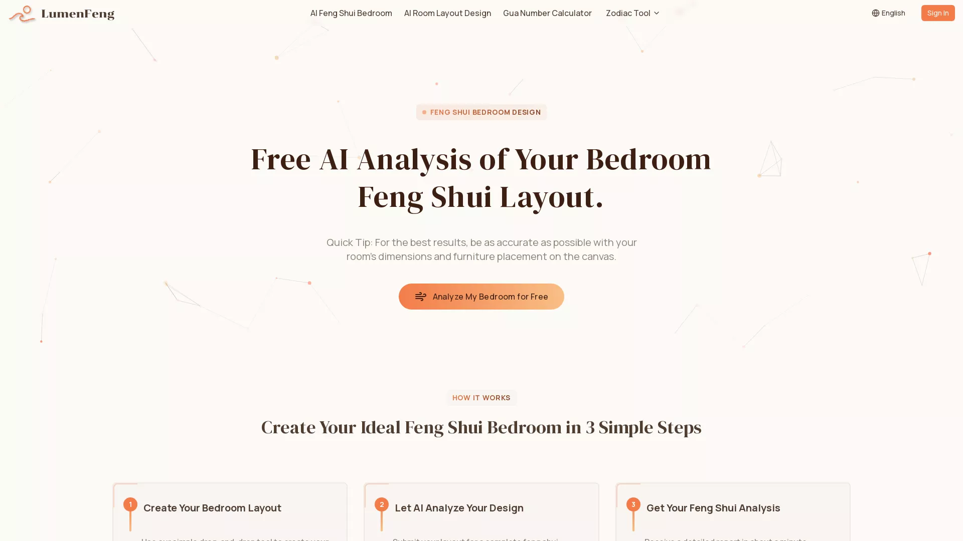 LumenFeng - Wellness Space Planning AI Website Screenshot