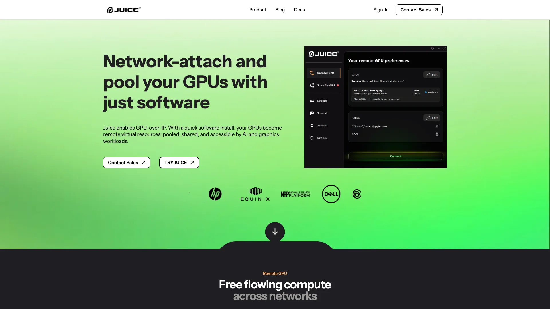 Juice Labs - Gpu Resource Optimization Tool Website Screenshot