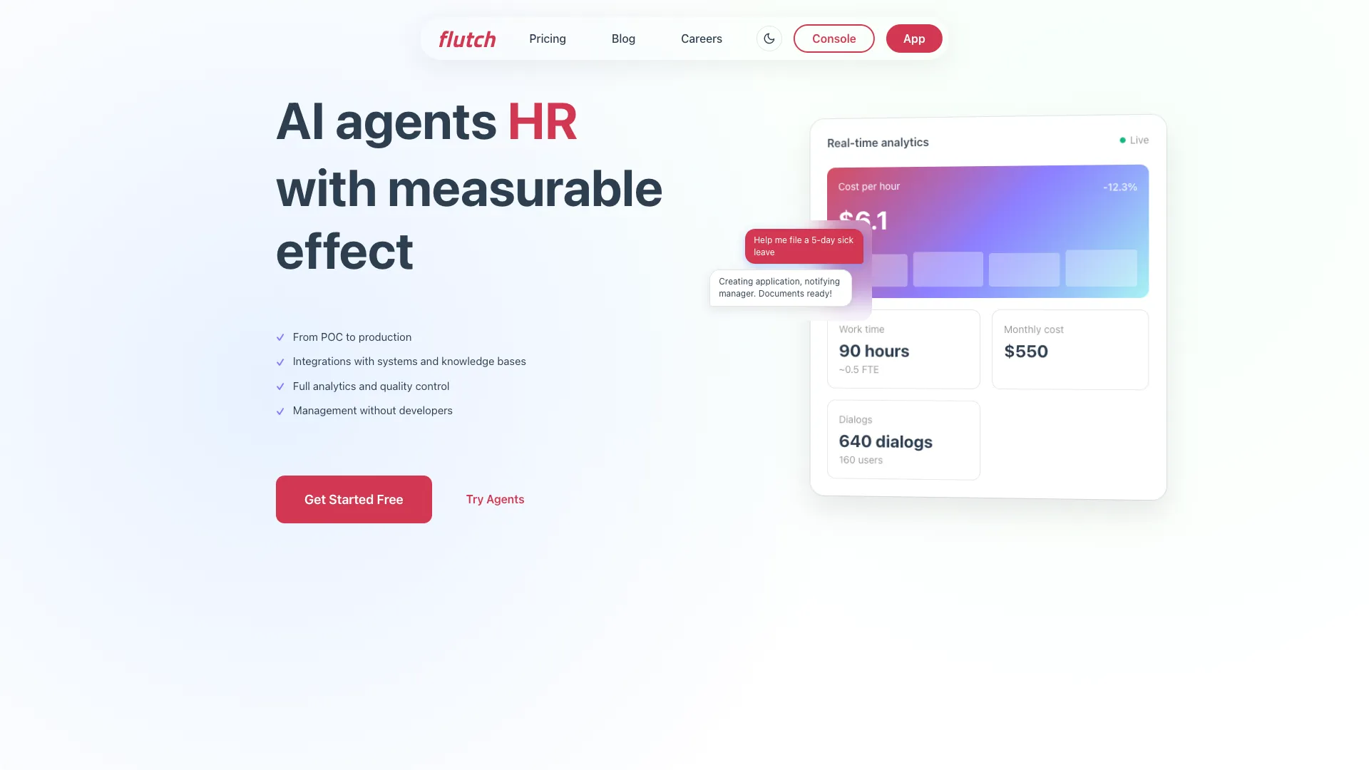 Flutch - AI Deployment Platform Website Screenshot
