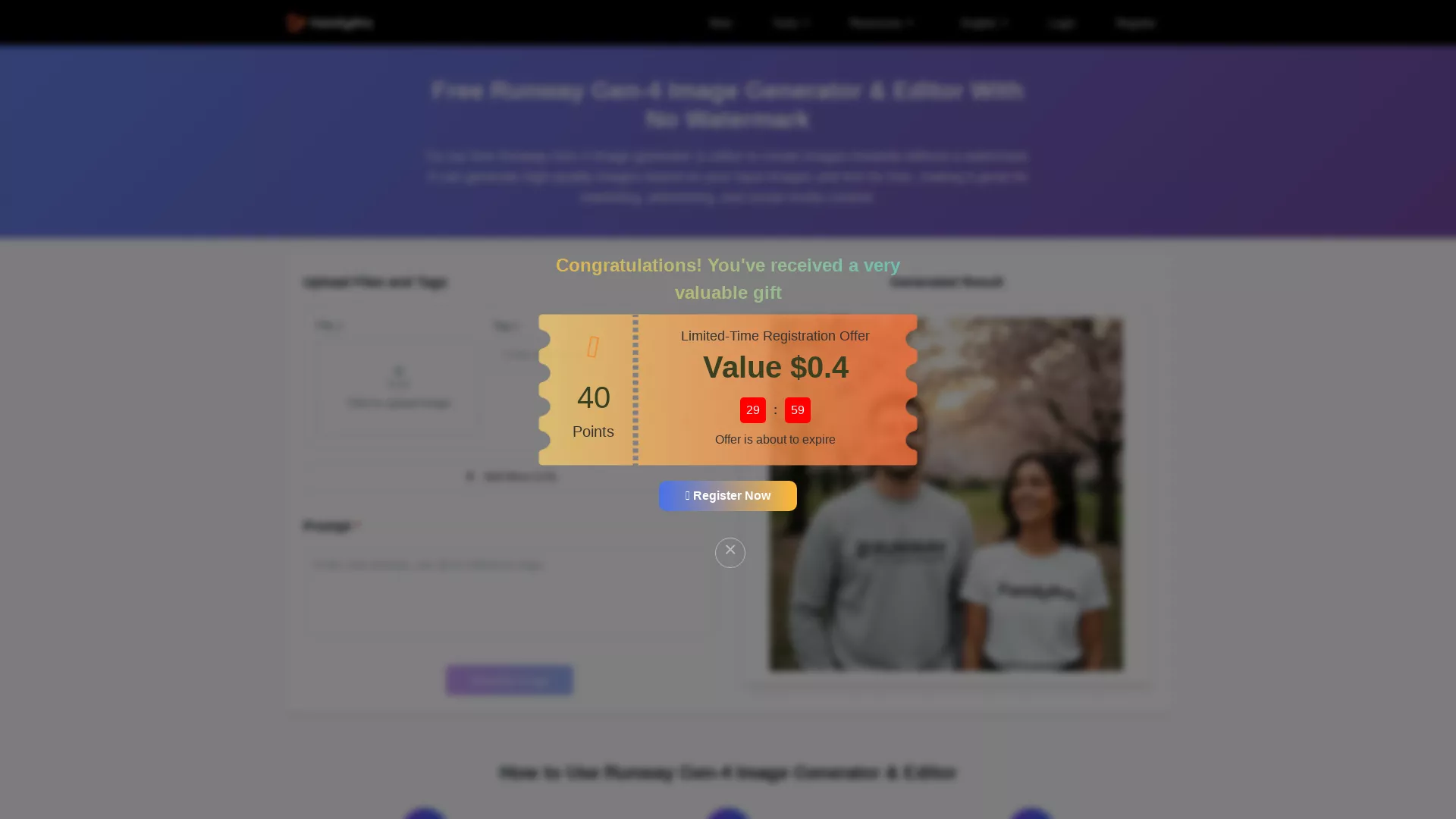 RunwayGen4 - AIPictureGenerationTool Website Screenshot
