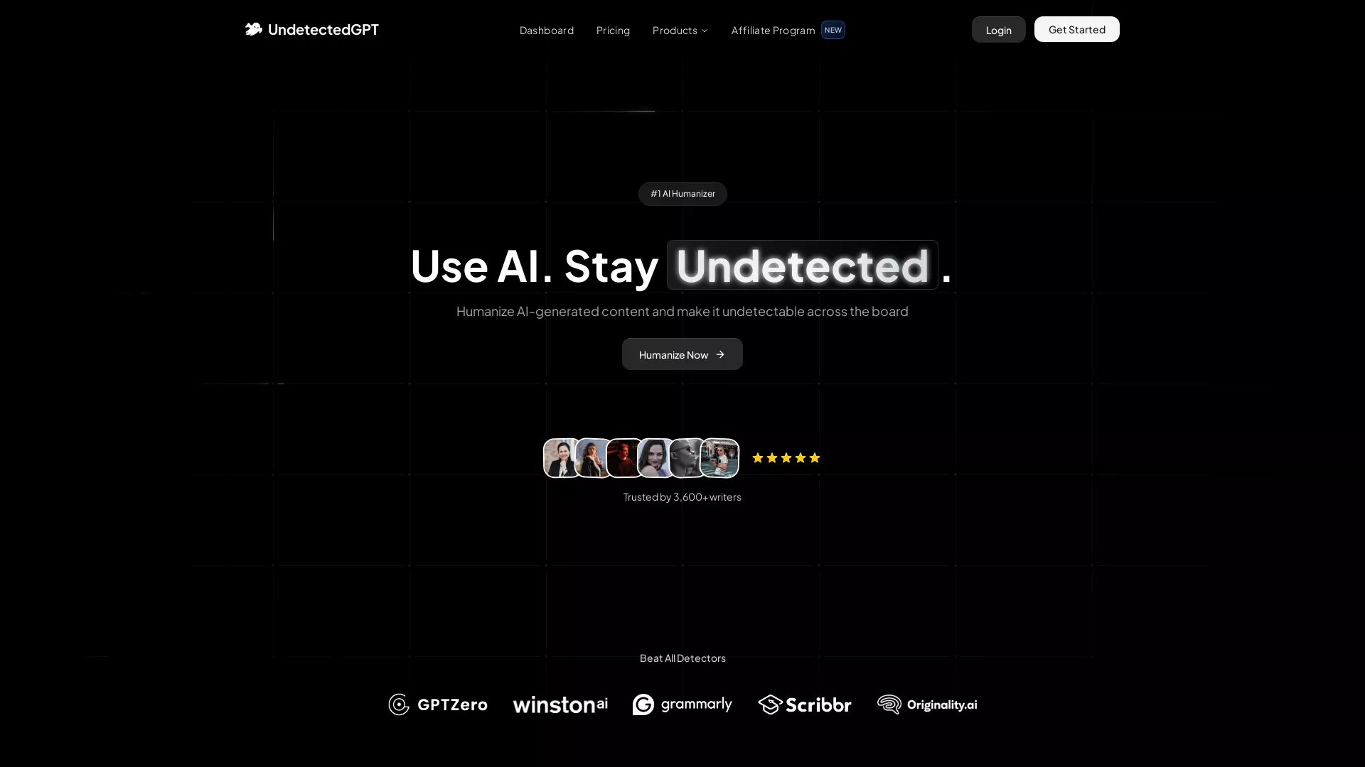 UndetectedGPT - AI ContentUndetectable Tool Website Screenshot