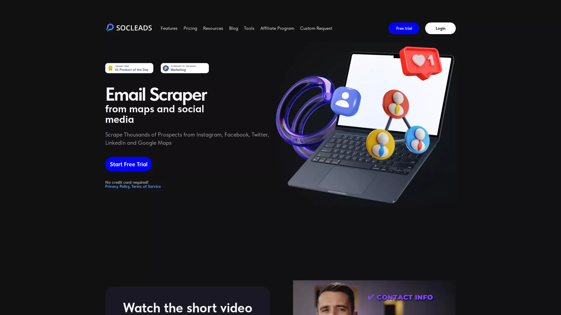 SocLeads - LeadGenerationDataScraper Website Screenshot