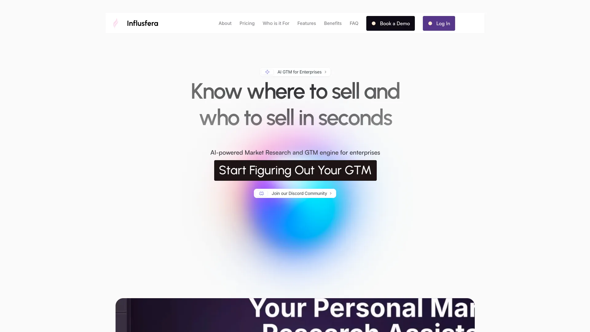 Influsfera - AI Market Research Website Screenshot
