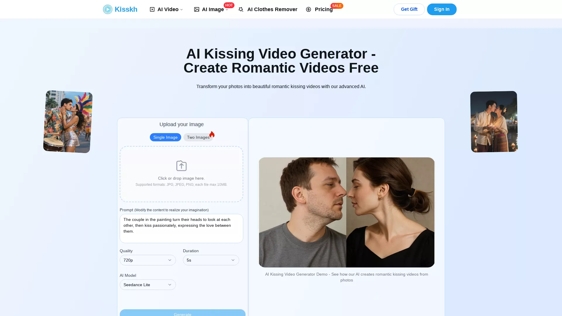 KisskhArt - AI Video Image Creator Website Screenshot