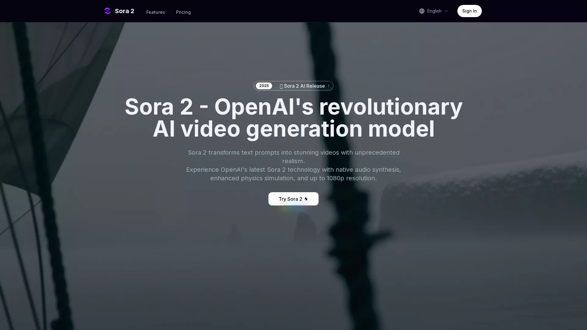 Sora 2 AI - AI Video Generator Website Screenshot