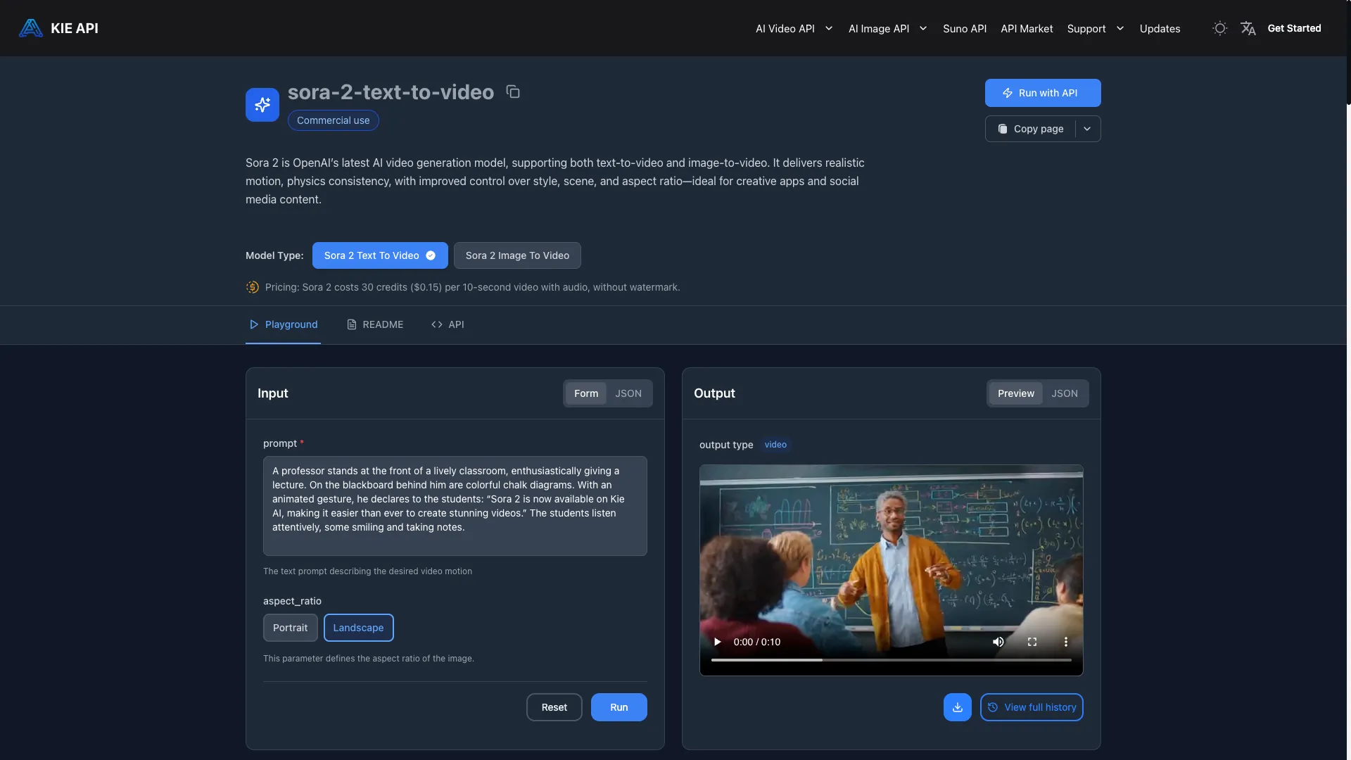 KieAPI - AI Video Generation Website Screenshot