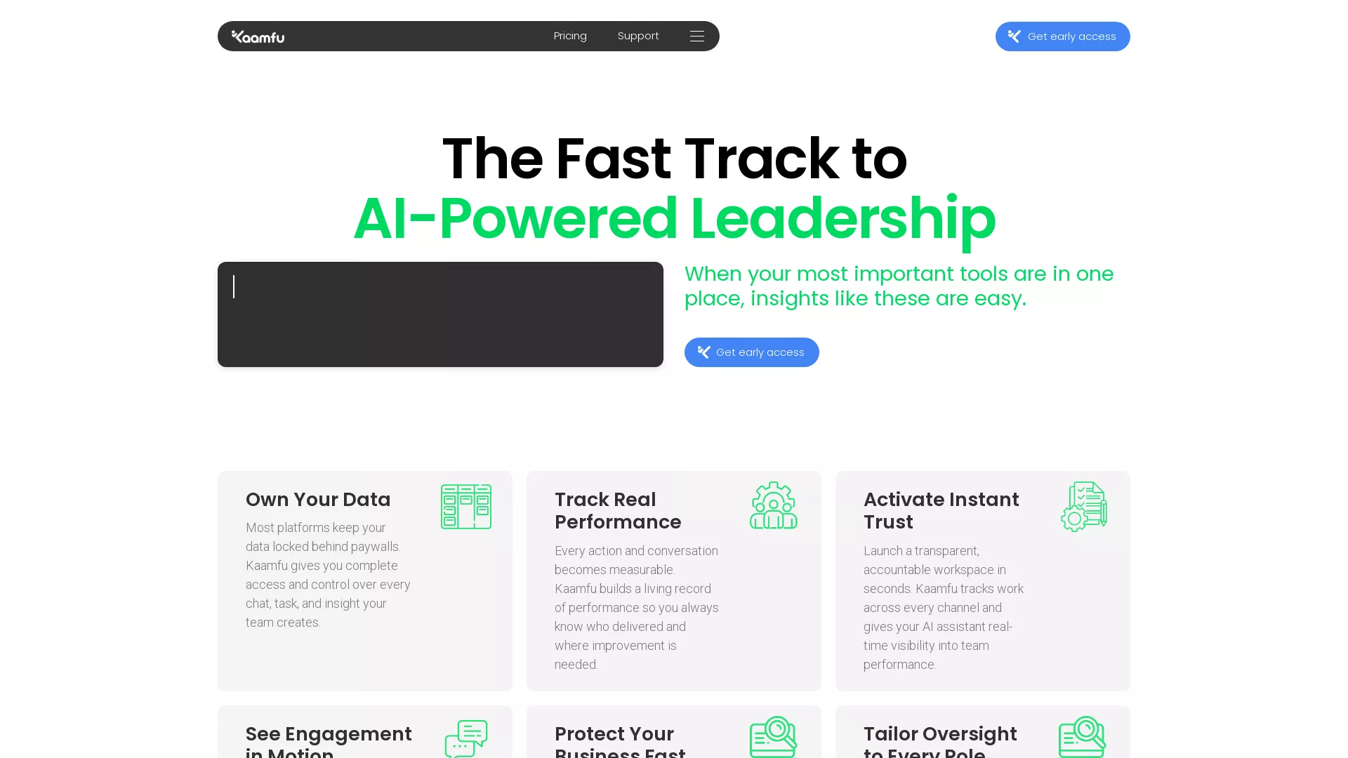 Kaamfu - Team productivity and alignment Website Screenshot