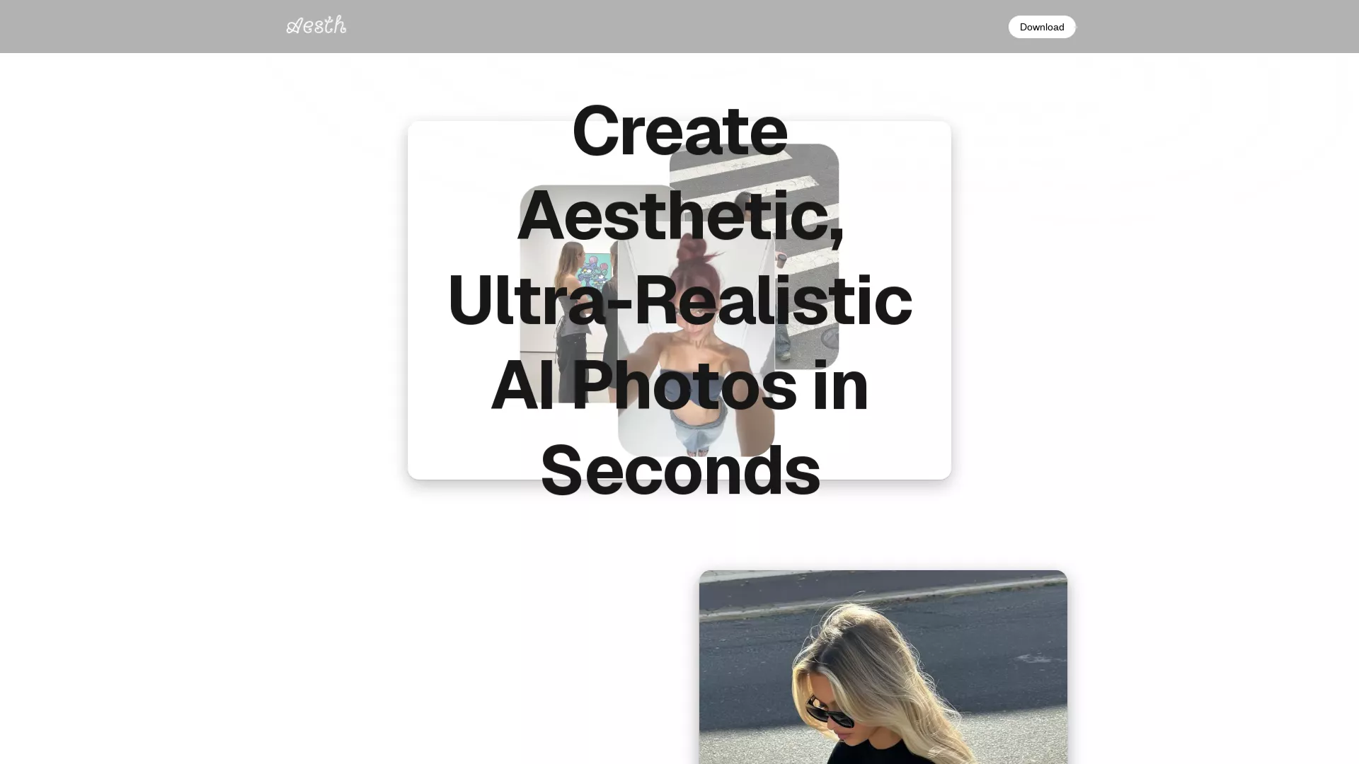 Aesth - AIPhotoGeneration Website Screenshot