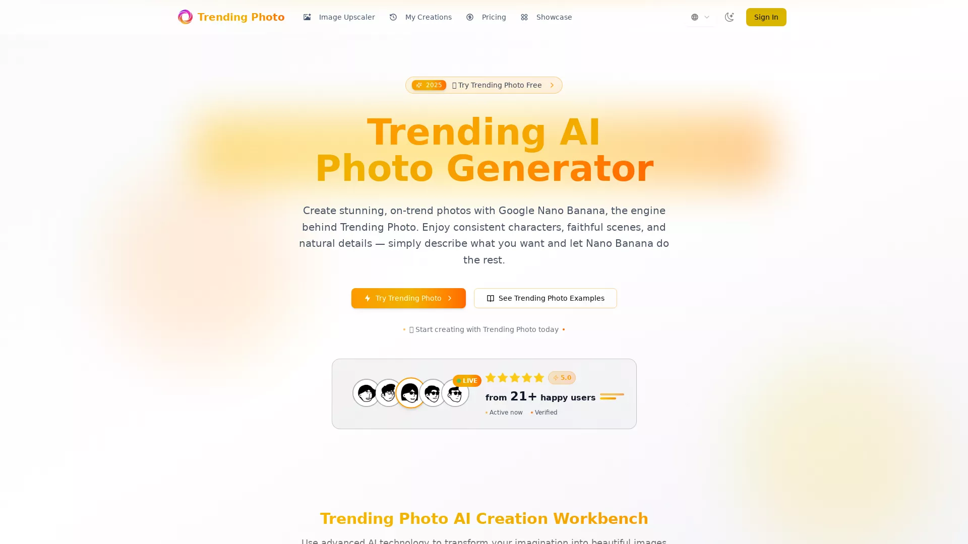 TrendingPhoto - AIImageEditor Website Screenshot