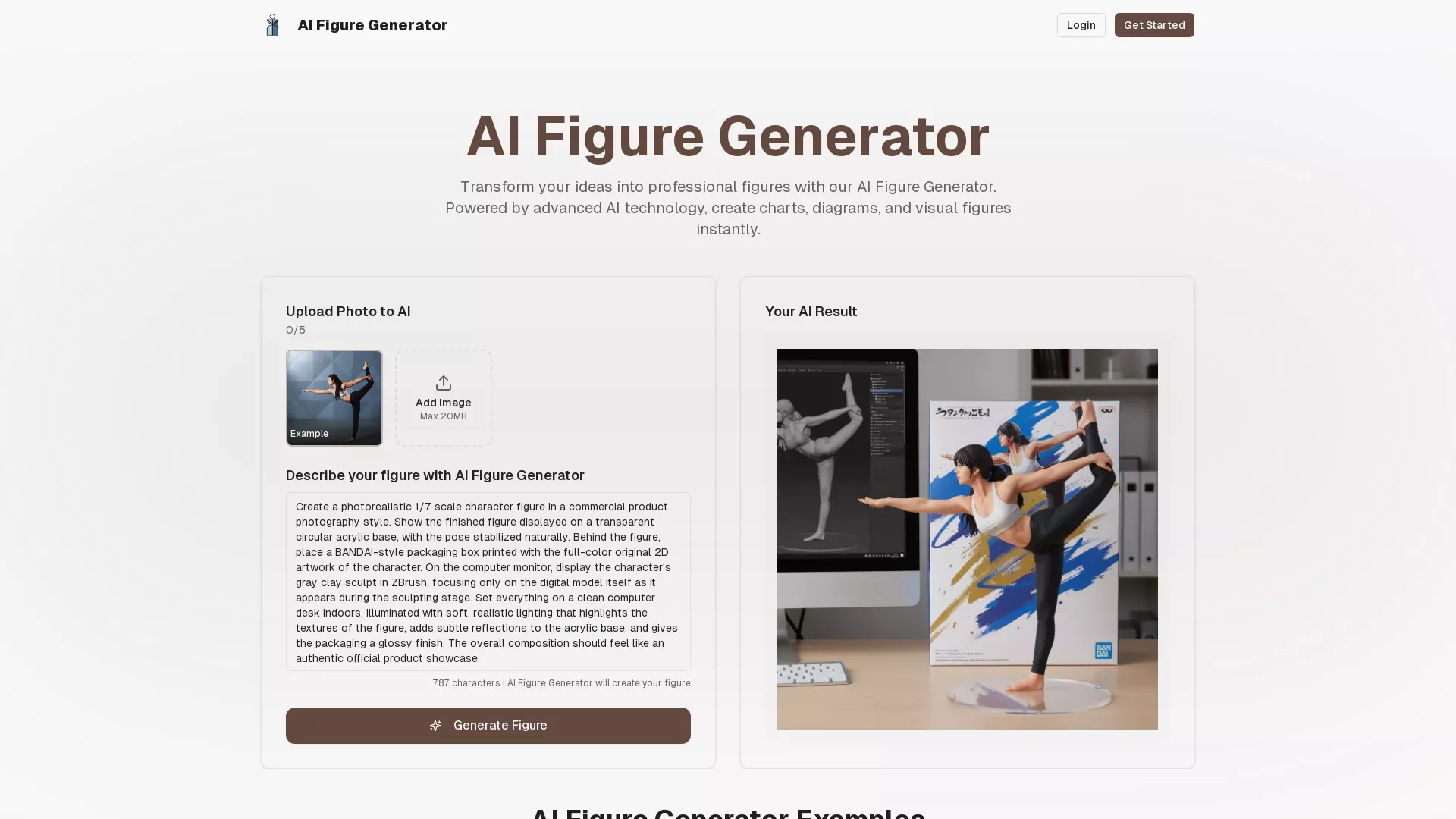 AIFigureGenerator - AI Figure Generation Tool Website Screenshot