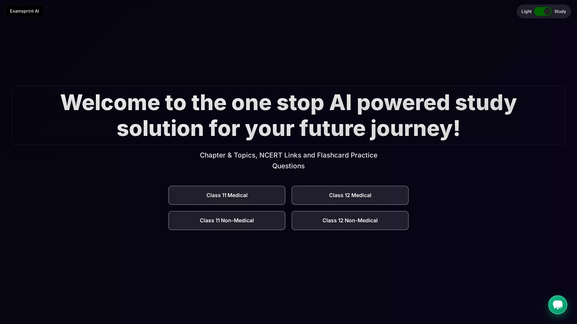 ExamsprintAI - AI Study Resources Website Screenshot