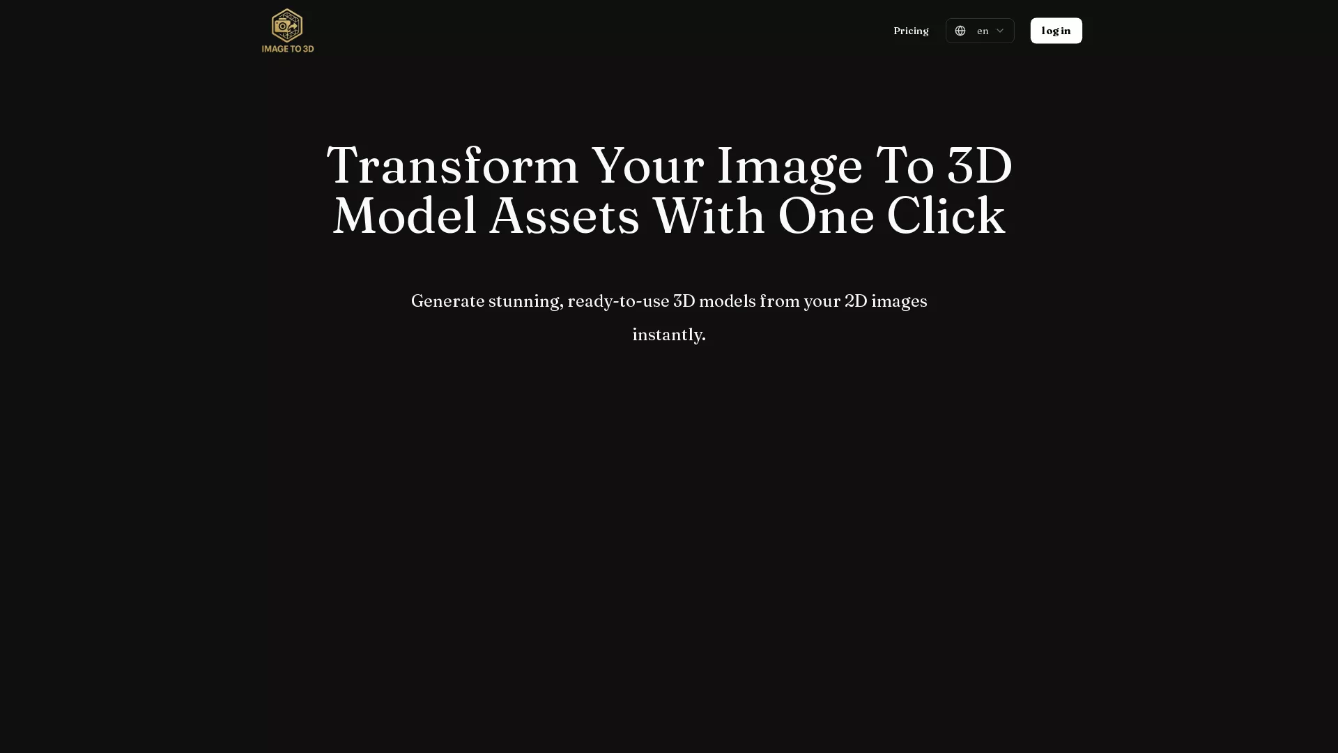 ImgTo3D - AI Image To 3D Converter Website Screenshot