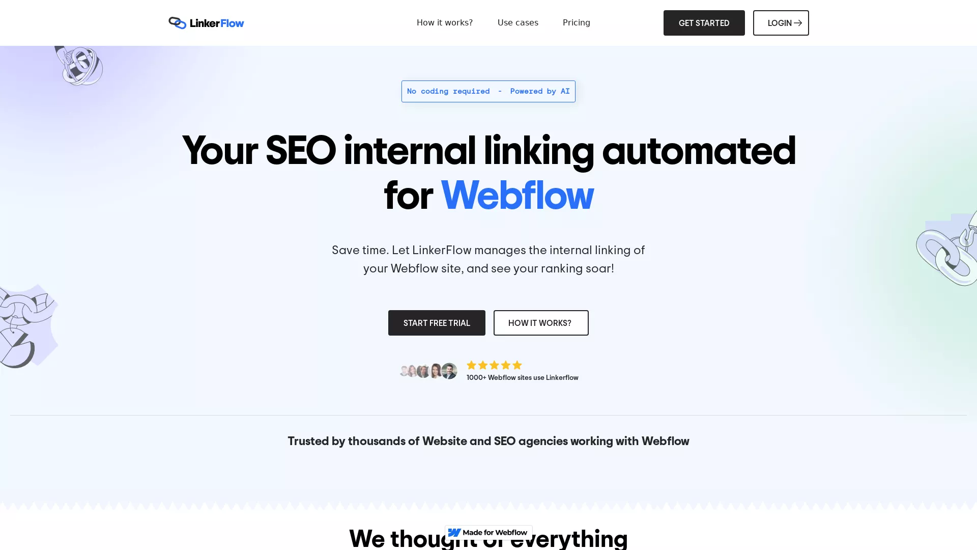 LinkerFlow - AI SEO Internal Linking Website Screenshot