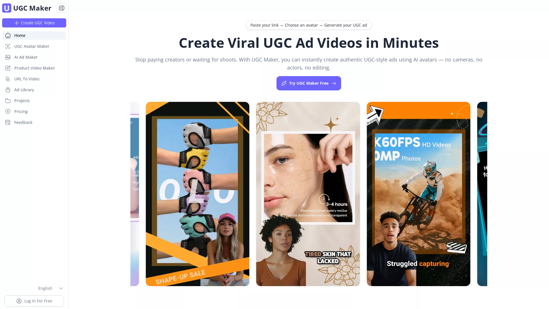 UGCMaker - AIUserGeneratedContentVideoMaker Website Screenshot