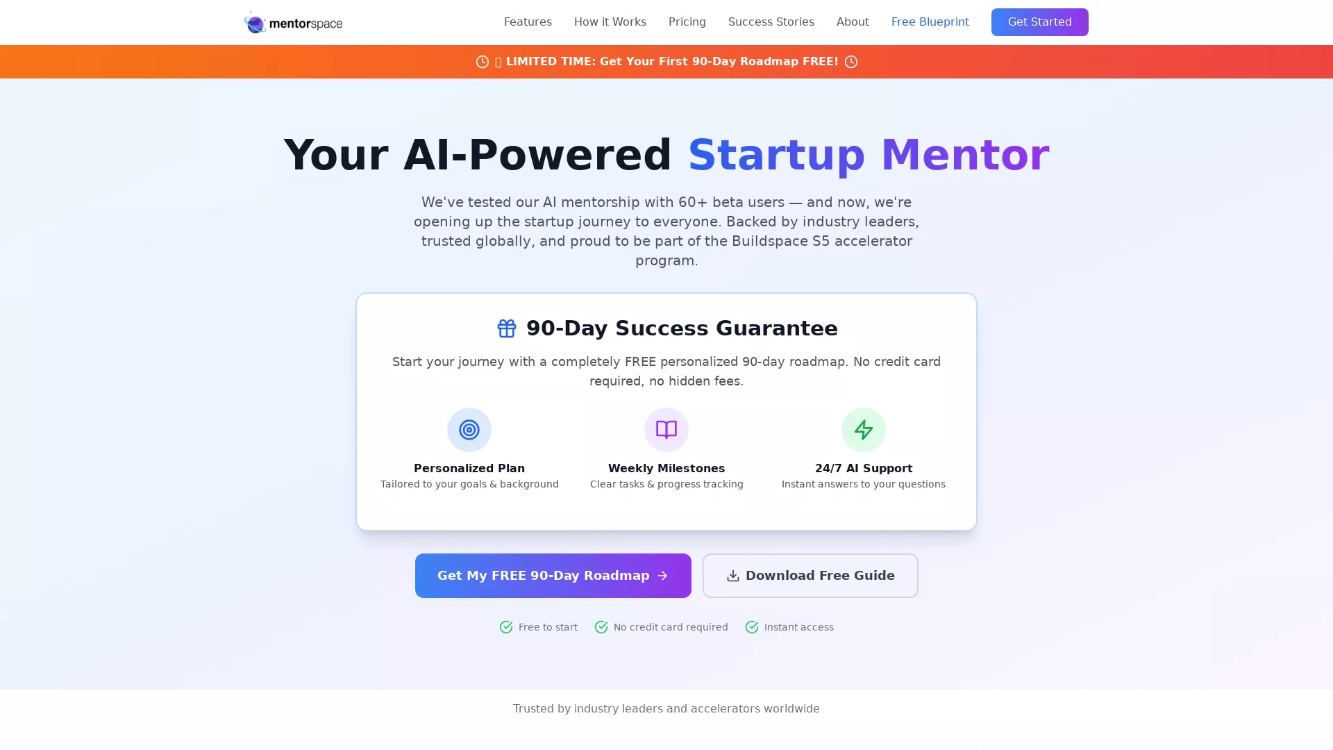 MentorSpace - AI Mentorship Tool Website Screenshot