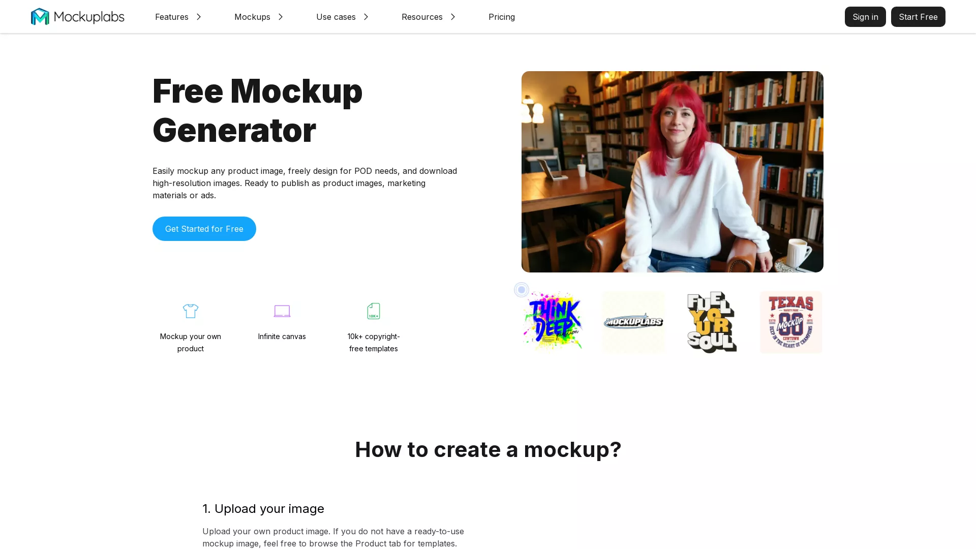 Mockuplabs - AI Mockup Generator Website Screenshot