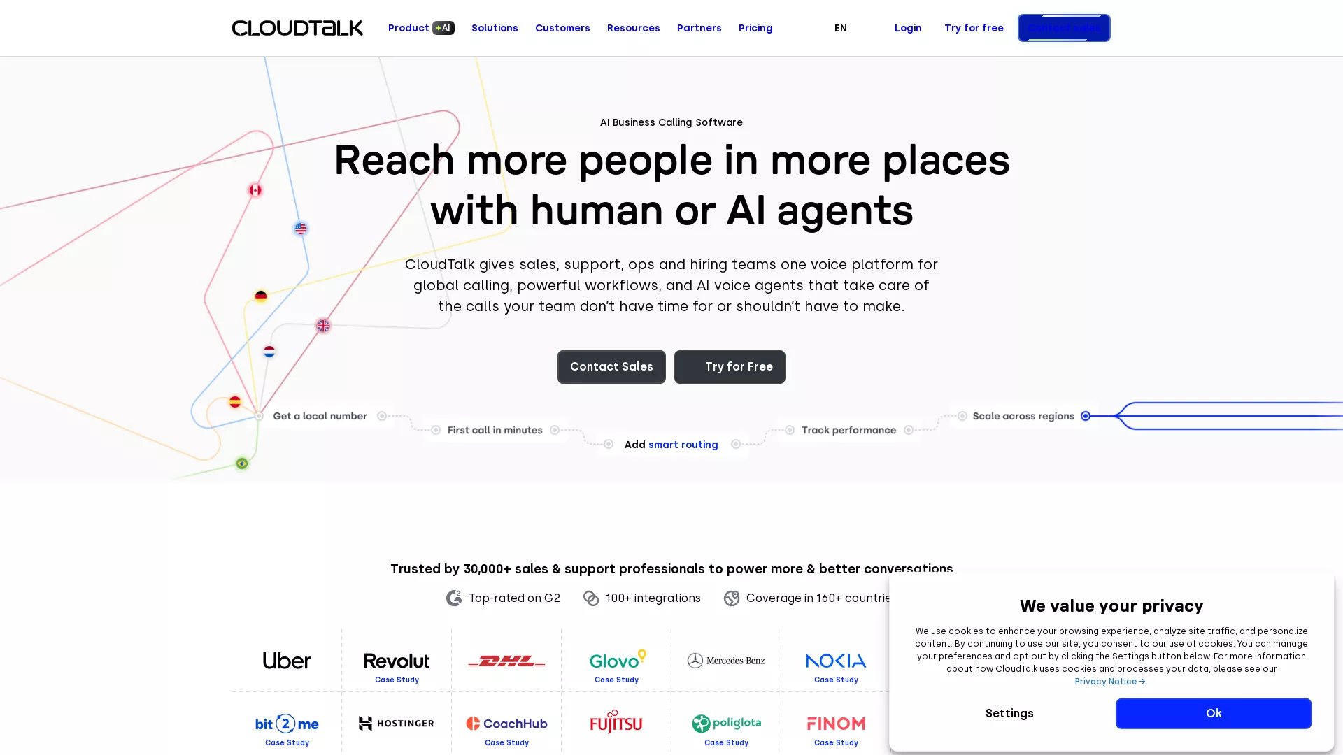 CloudTalk - AI Call Center Software Website Screenshot