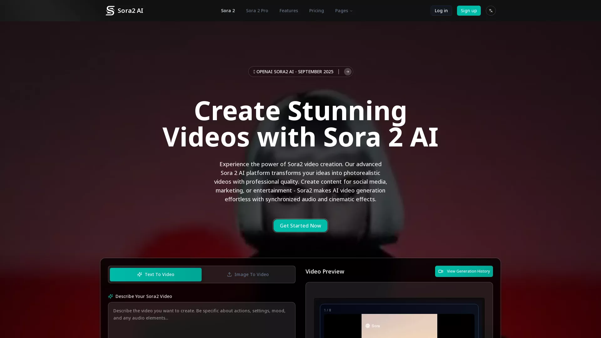AiSora2 - AI Video Generation Website Screenshot