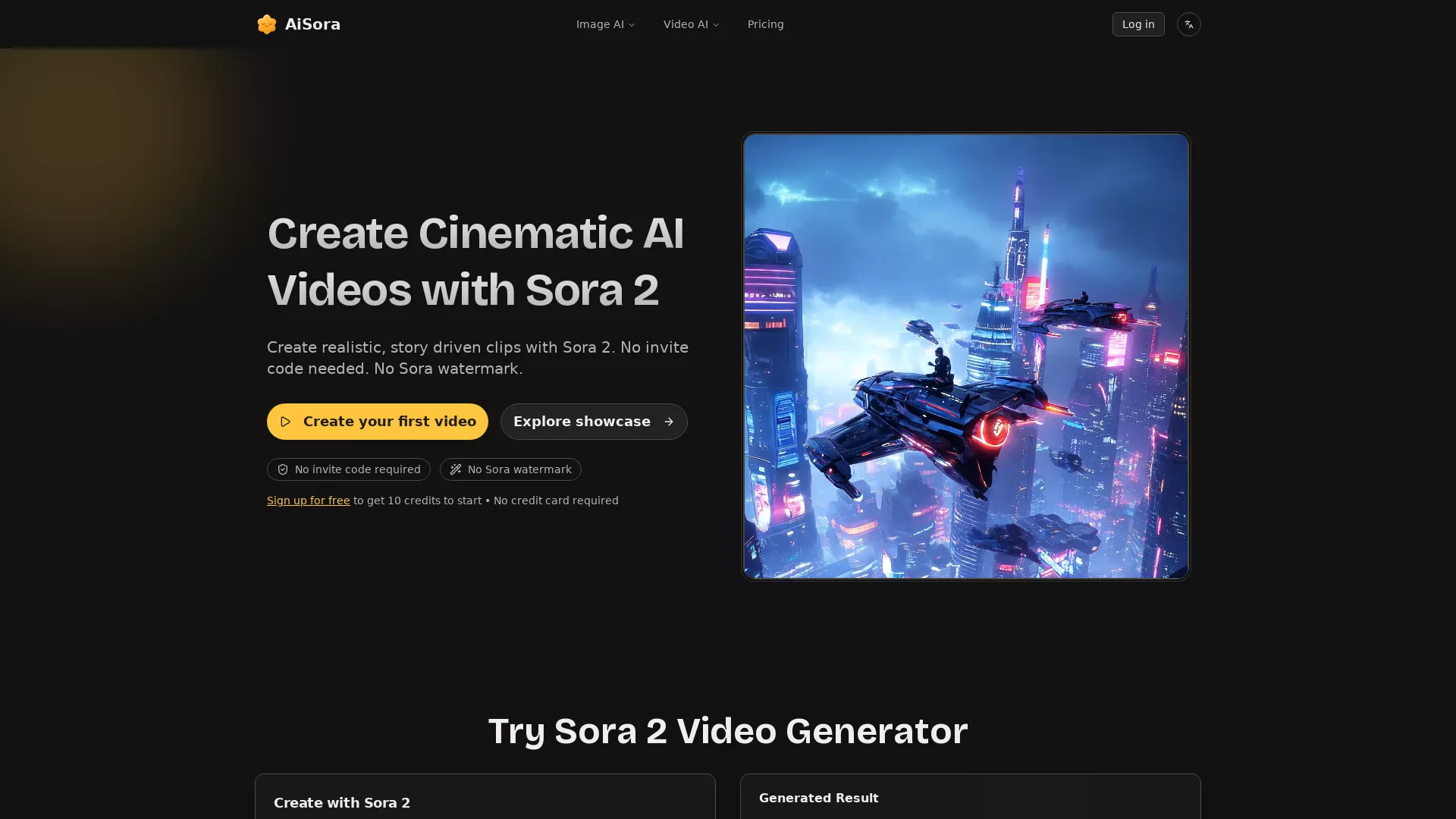 AiSora - AI Video Generation Website Screenshot