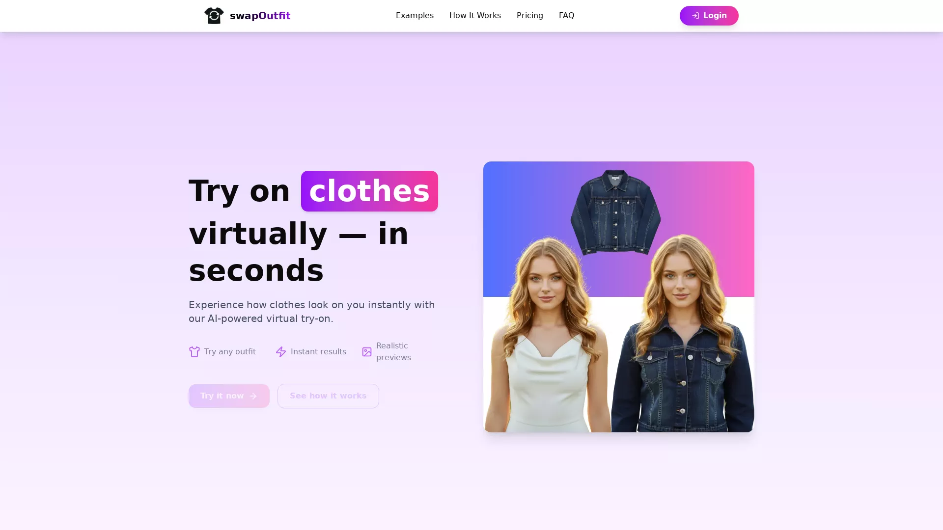 SwapOutfit - Fashion Virtual TryOn Website Screenshot