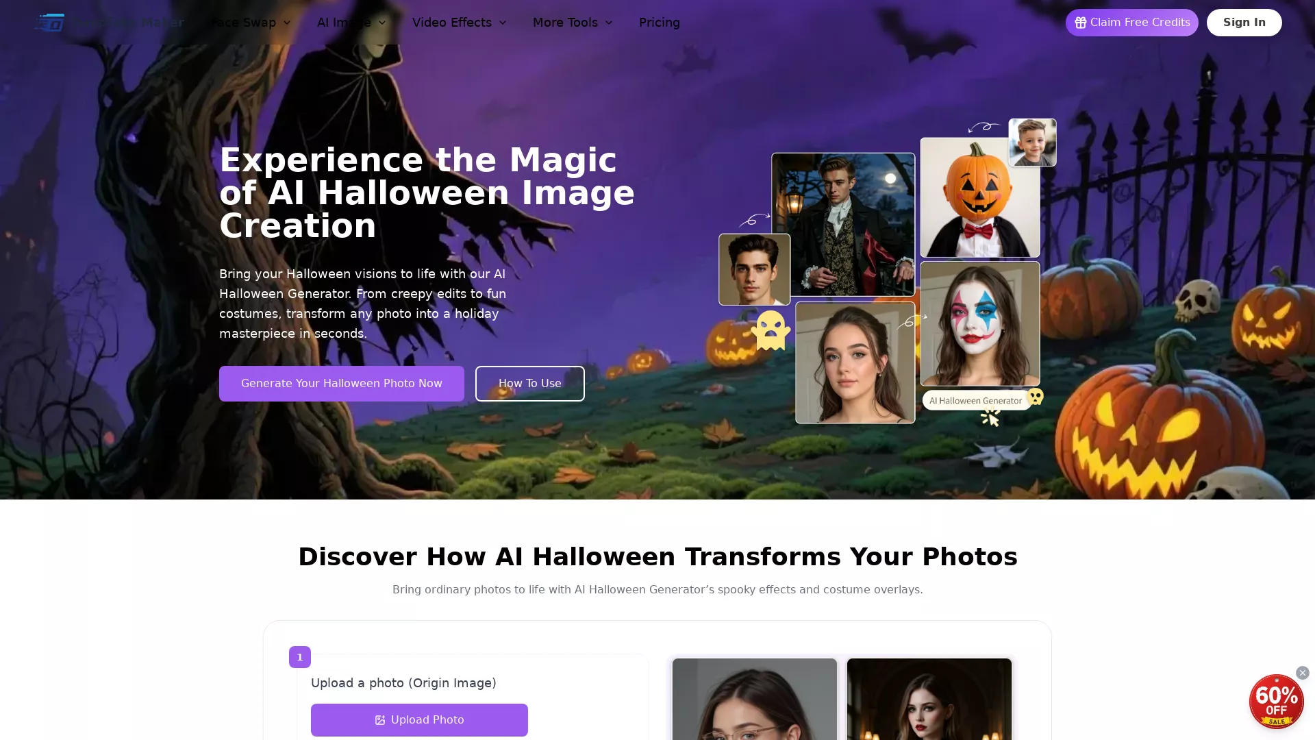 Deepfake Maker AI Halloween - Deepfake Maker AI Halloween Website Screenshot