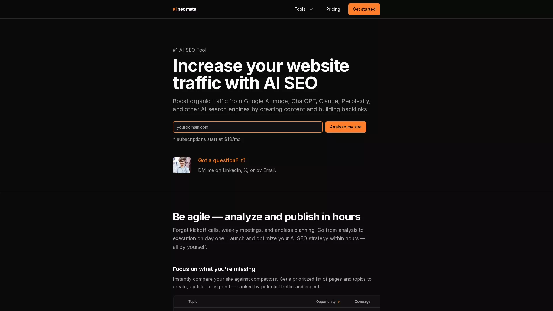 AiSeoMate - AI SEO Optimization Website Screenshot
