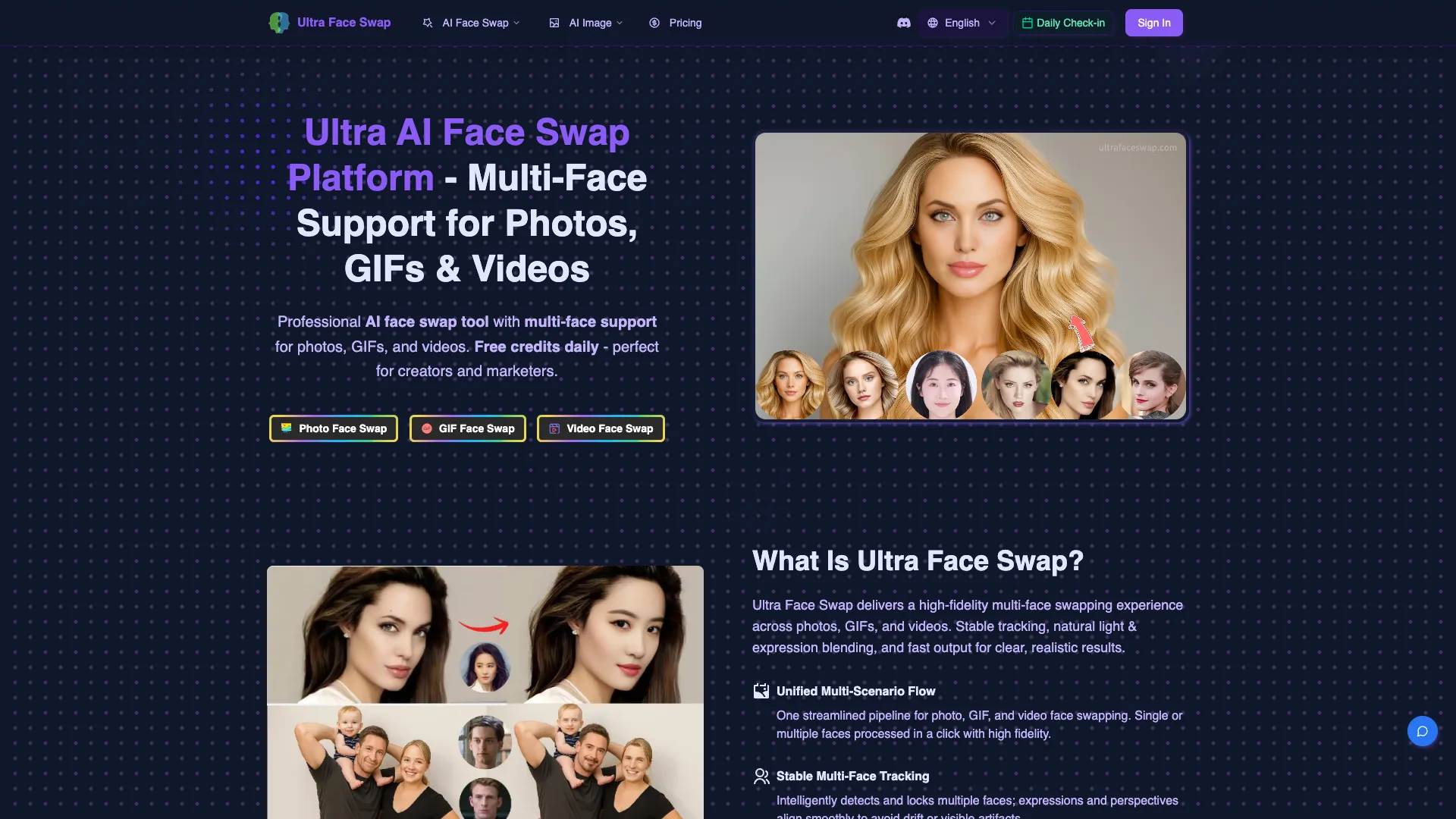 UltraFaceSwap - FaceSwap AI Website Screenshot