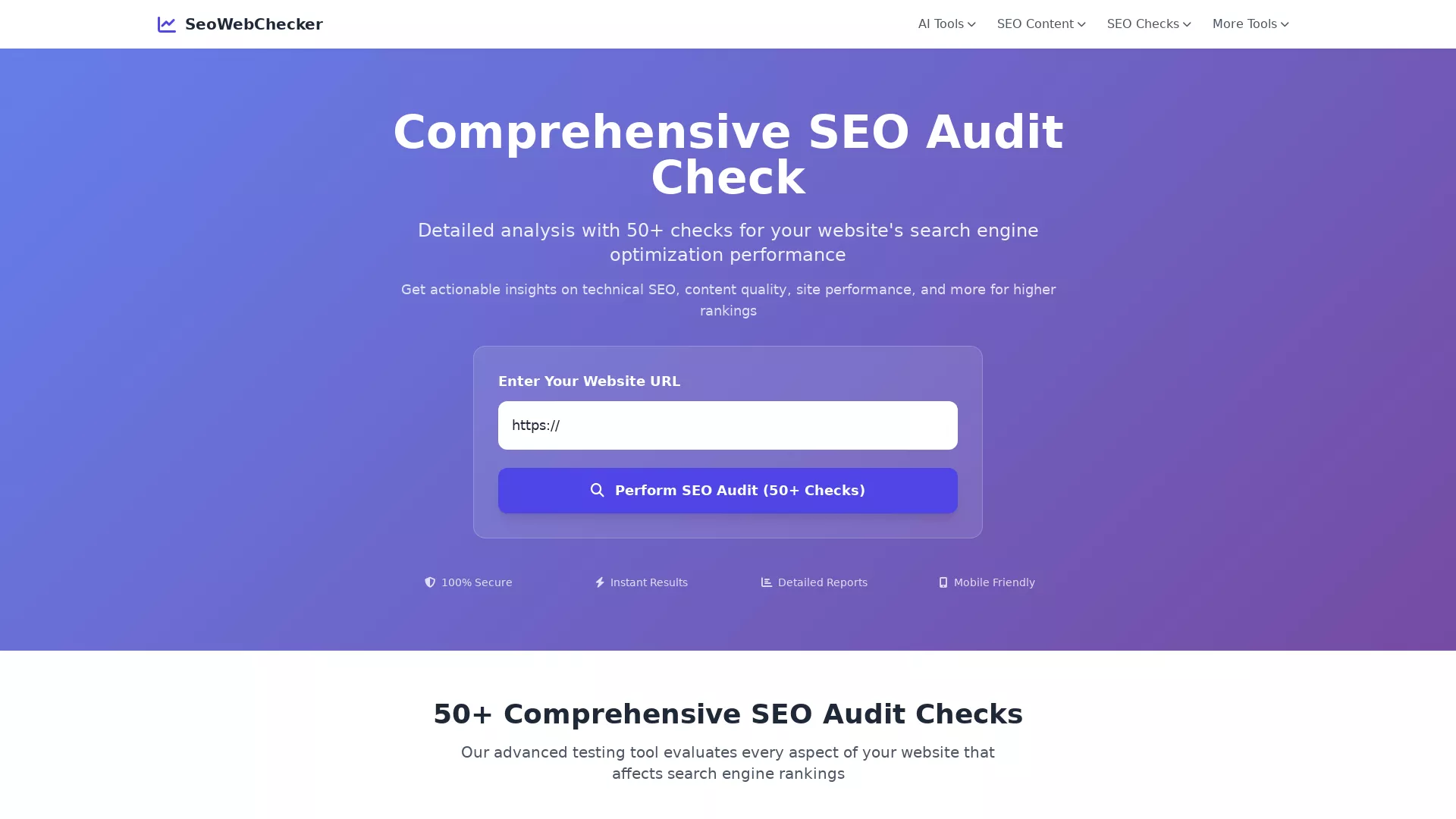 SeoWebChecker - AI SEO Audit Website Screenshot