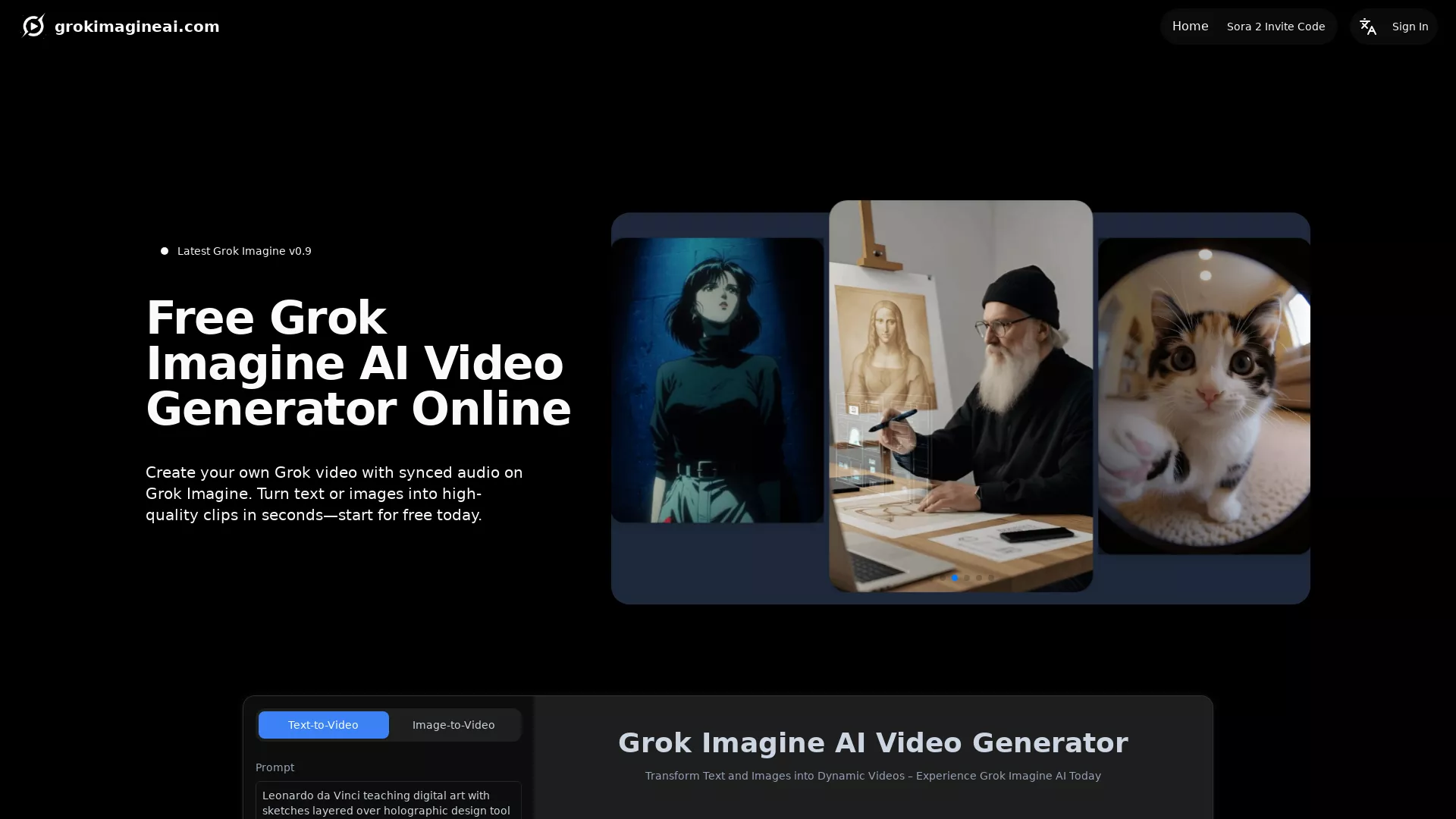 GrokImagineAI.com  - AI Image generator,AI video generator Website Screenshot