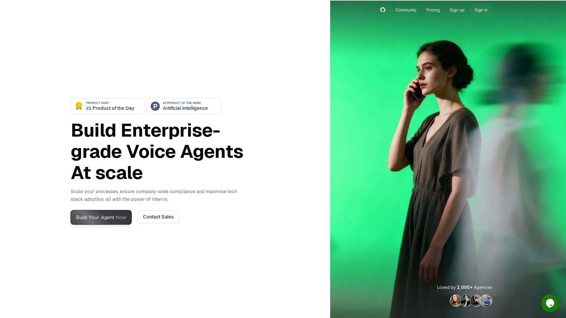 IntervoAi - AI Voice Automation Tool Website Screenshot