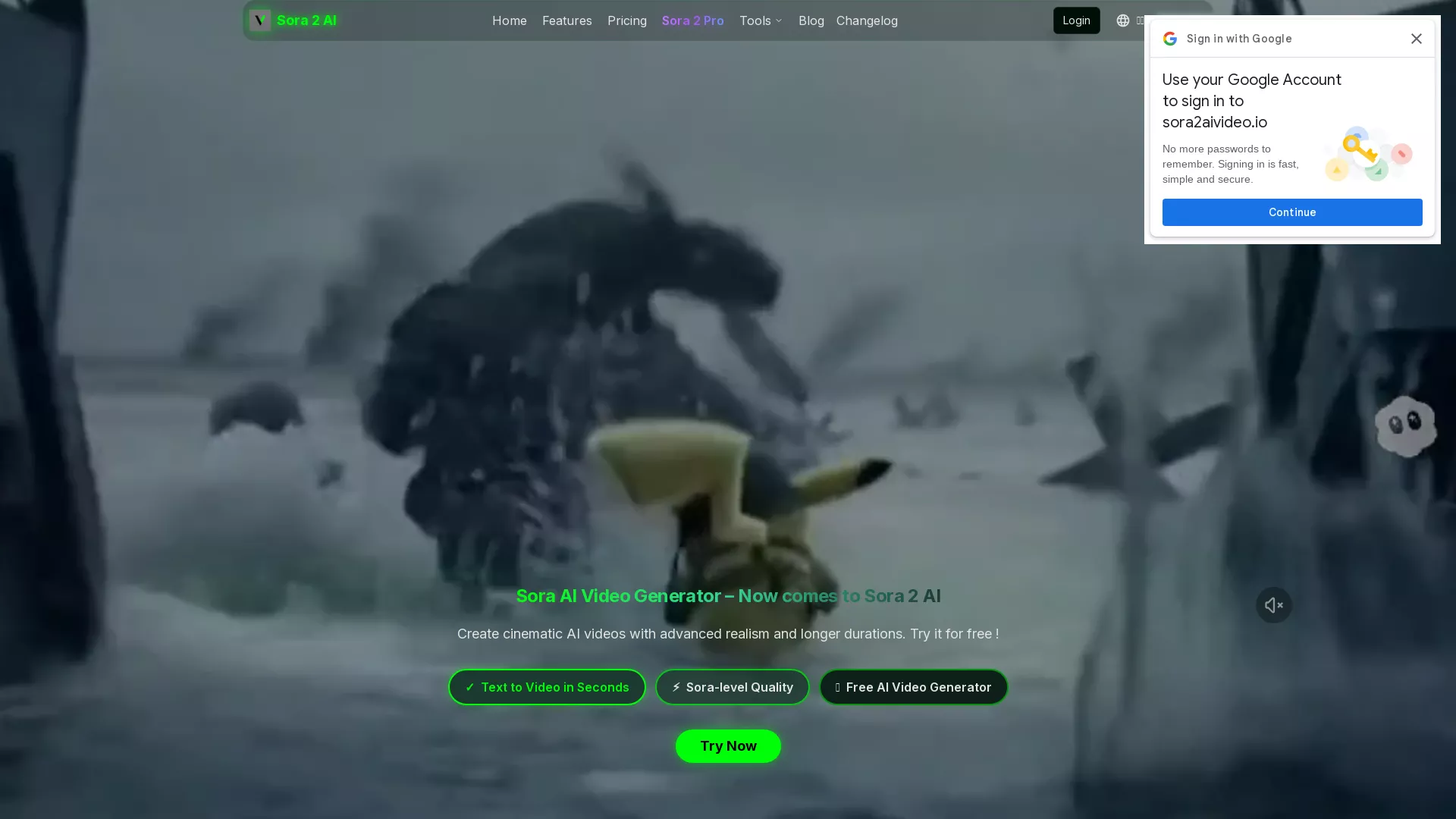 SoraAIVideo - AIVideoGeneration Website Screenshot