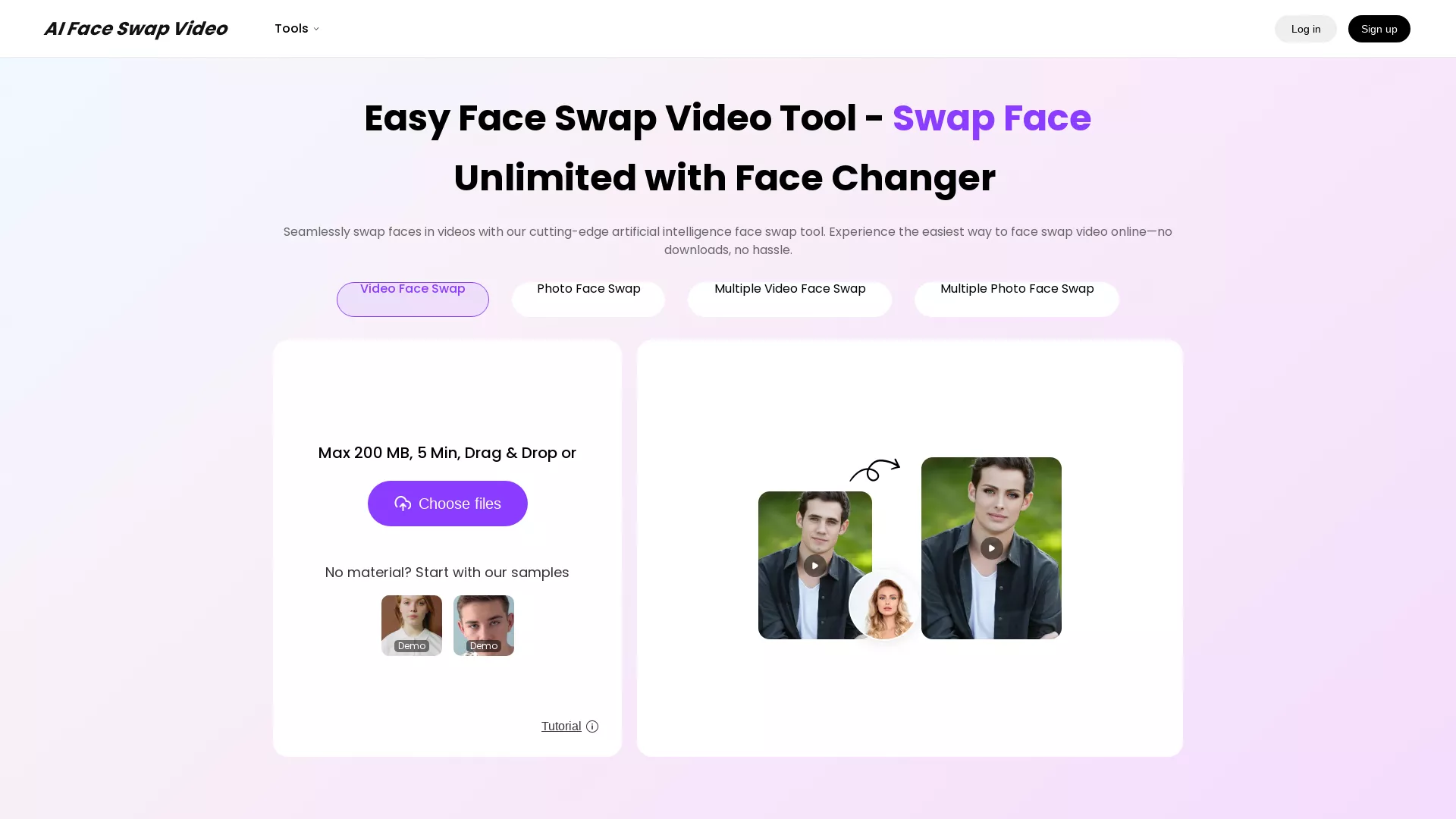 AIFaceSwapVideo - Face Swap Video AI Website Screenshot