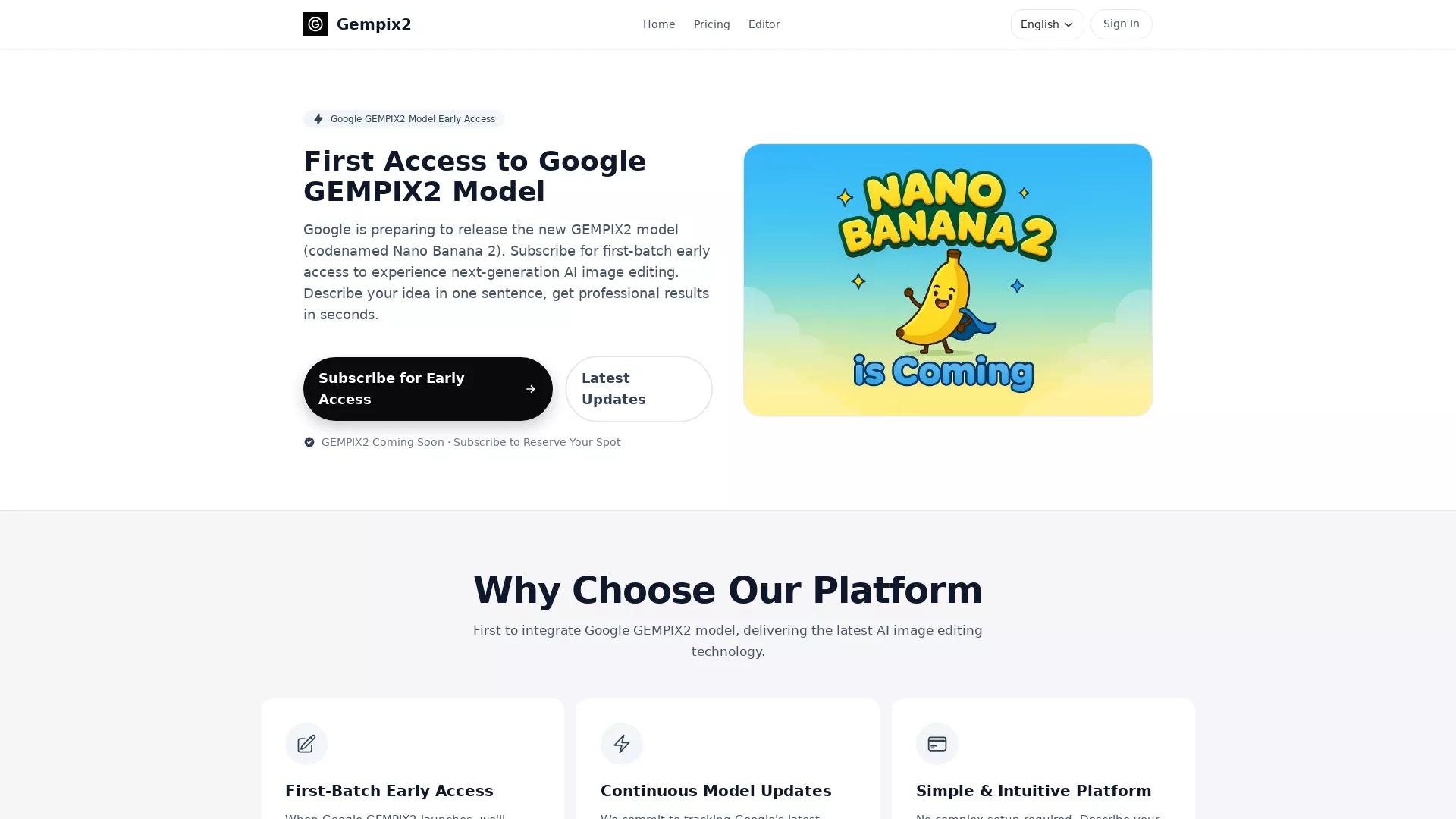 GEMPIX2 - AI Image Editing Software Website Screenshot