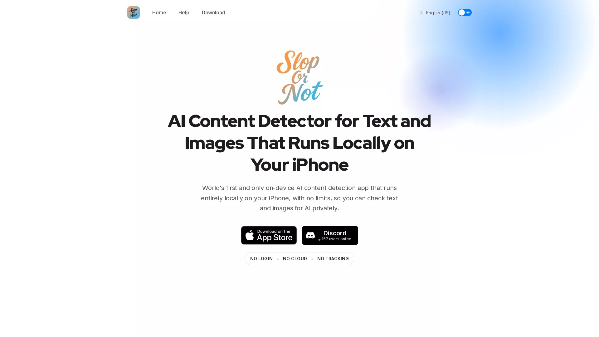 SlopOrNot - AI Content Detection App Website Screenshot