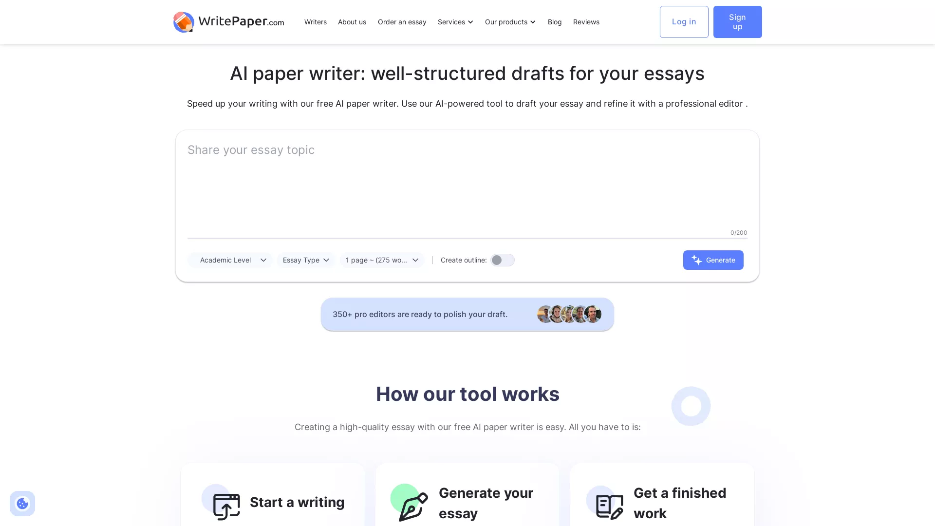 AIPaperWriter - AI Productivity App Website Screenshot