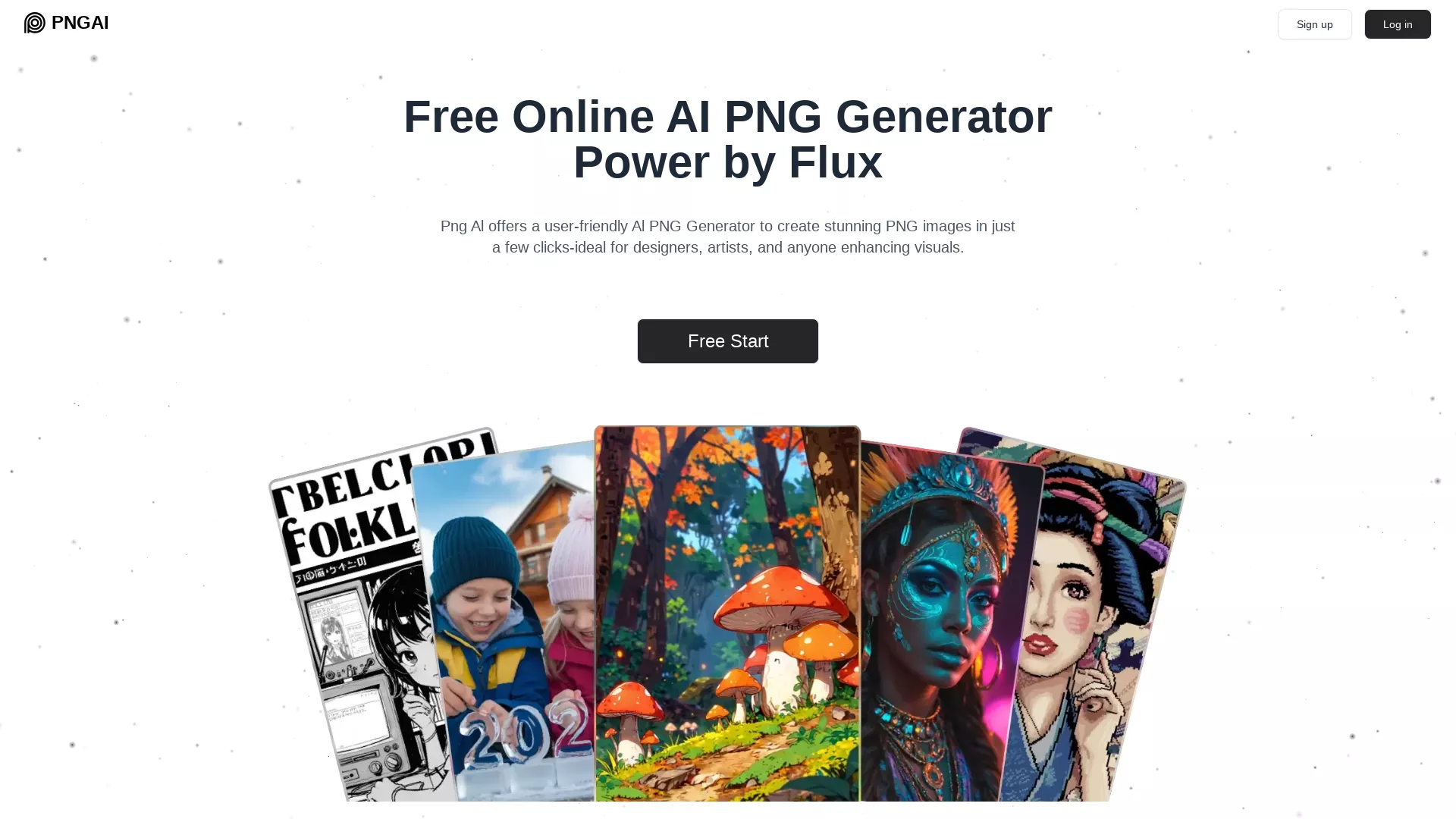 PngAI - AI PNG Generator Website Screenshot