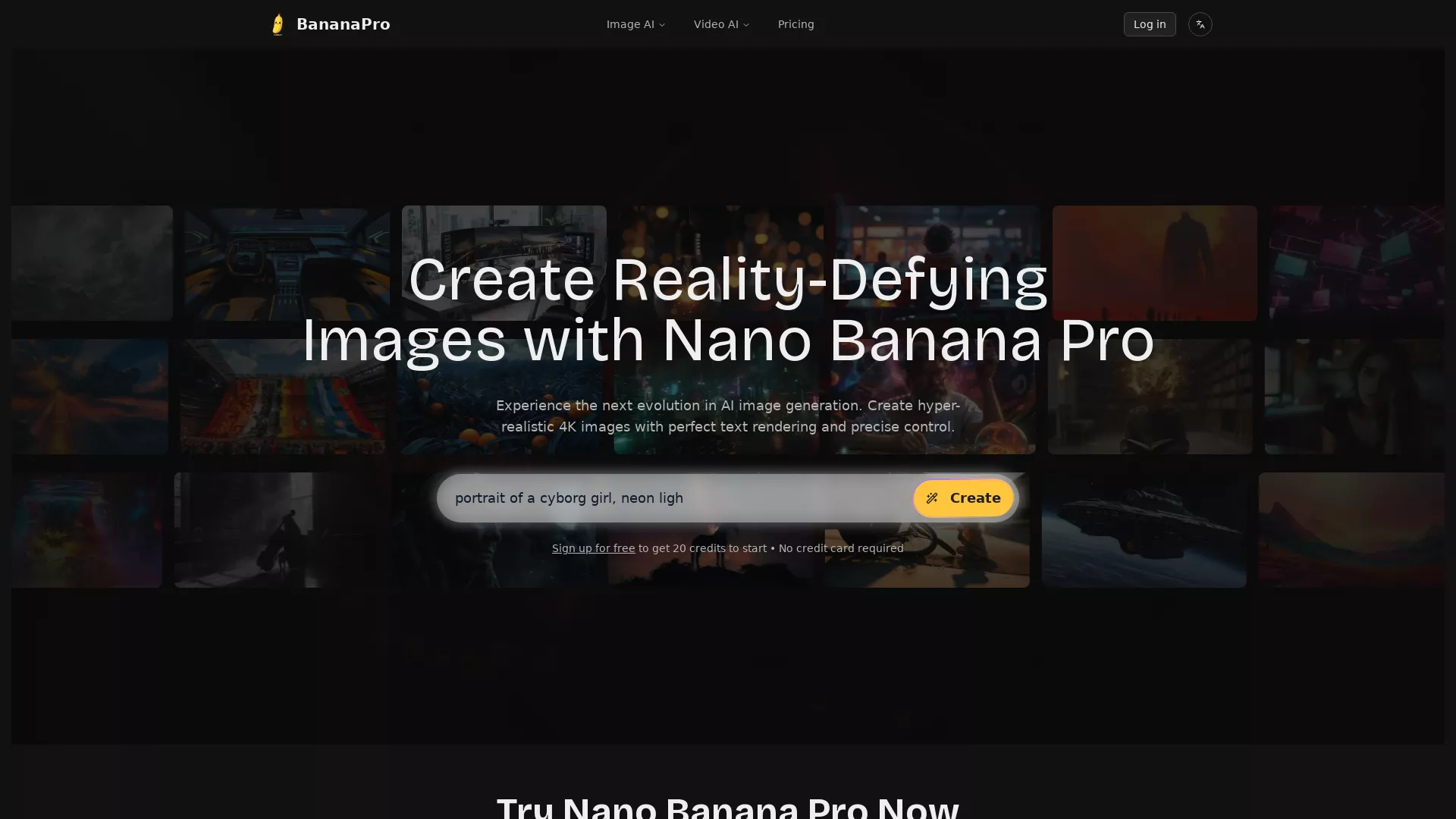BananaPro - AI Image Editor Website Screenshot