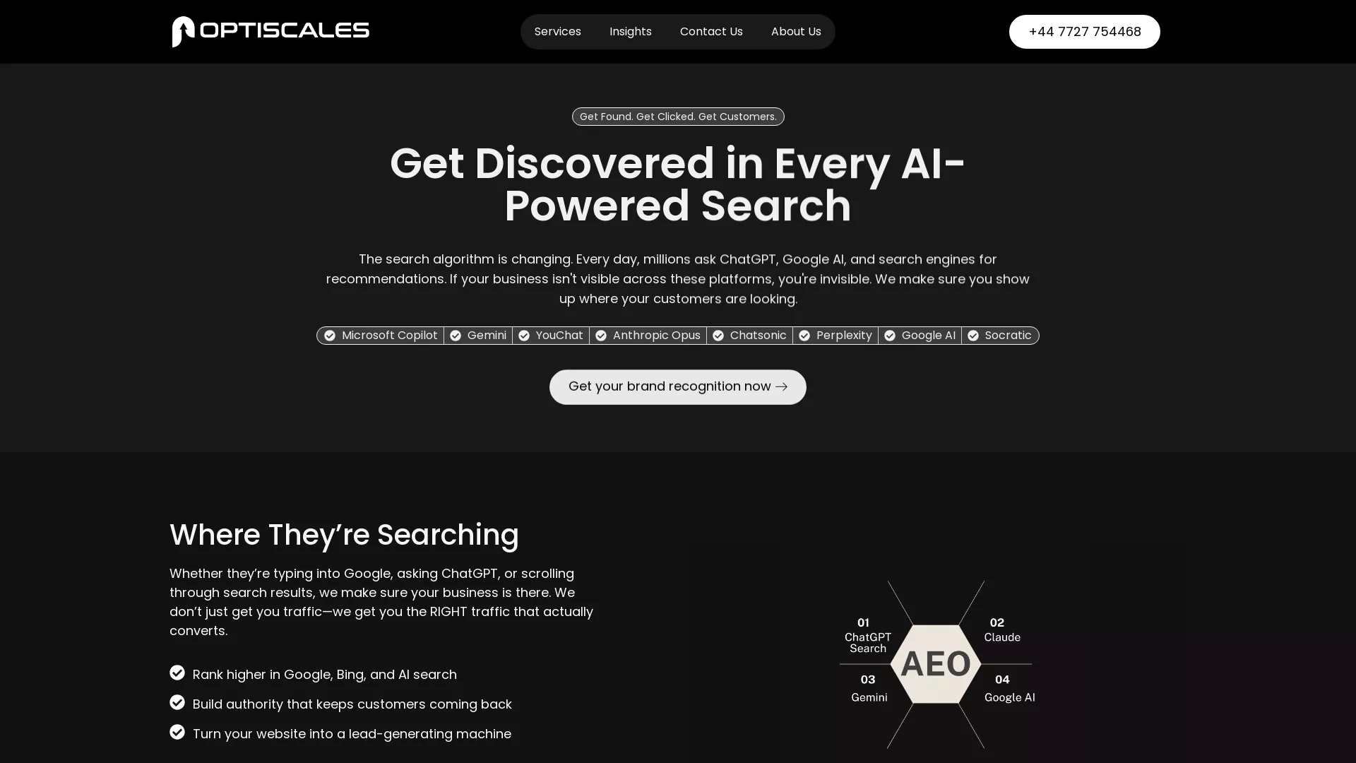 Optiscales - AI SEO Optimization Services Website Screenshot