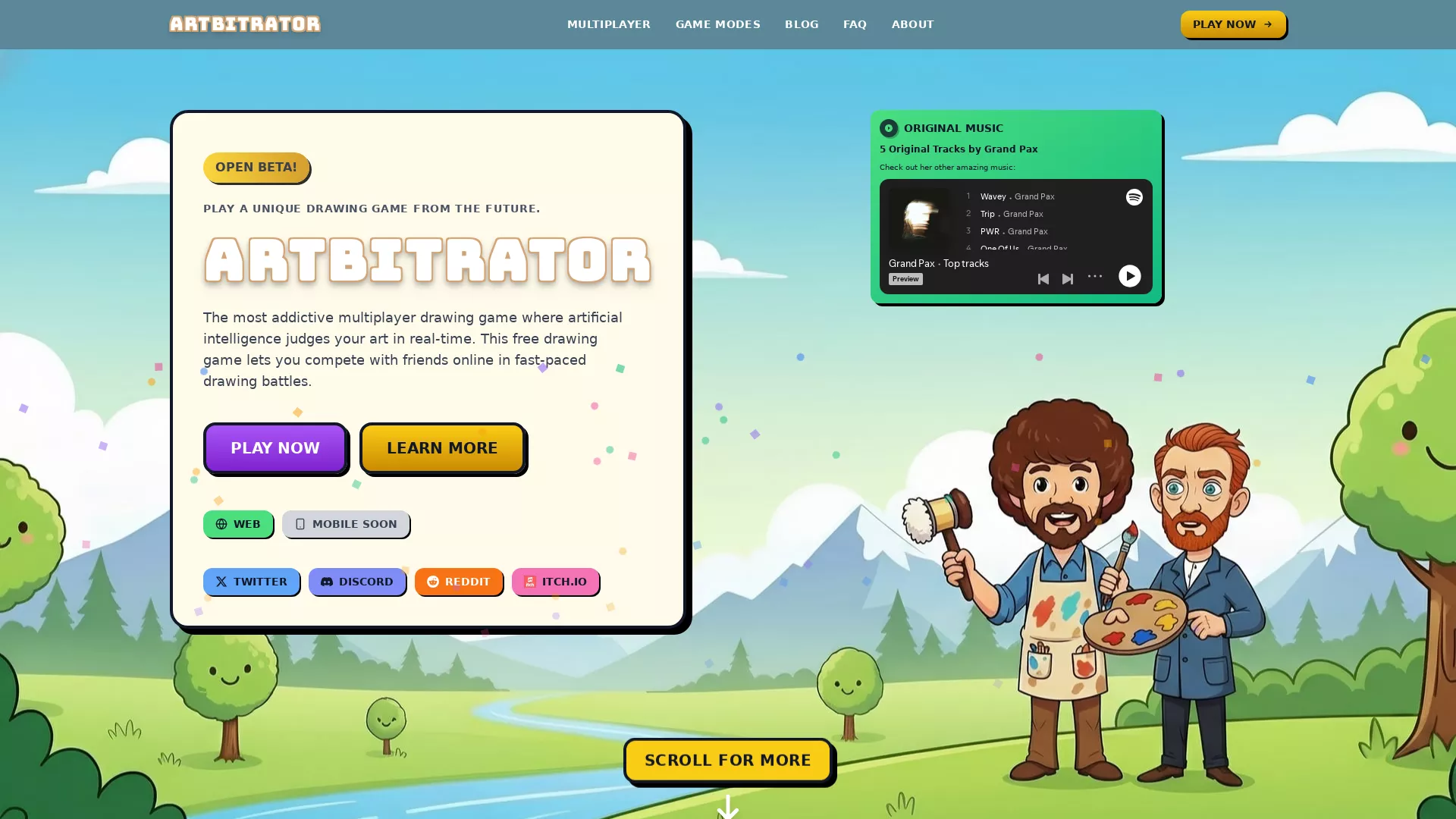 Artbitrator - AI Drawing Game Website Screenshot