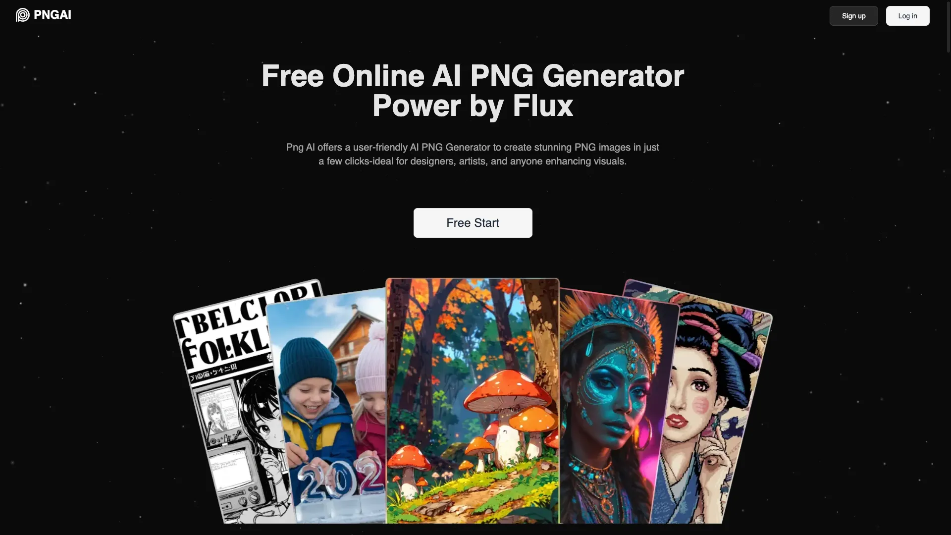 PngAI - AI PNG Generator Website Screenshot