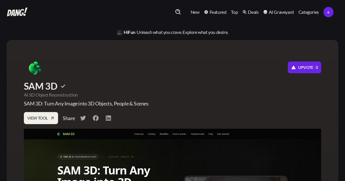 AI 3D Object Reconstruction - SAM 3D