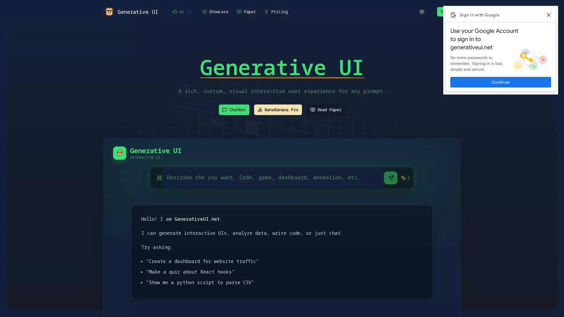 GeneraiveUI - UI Design Automation Website Screenshot