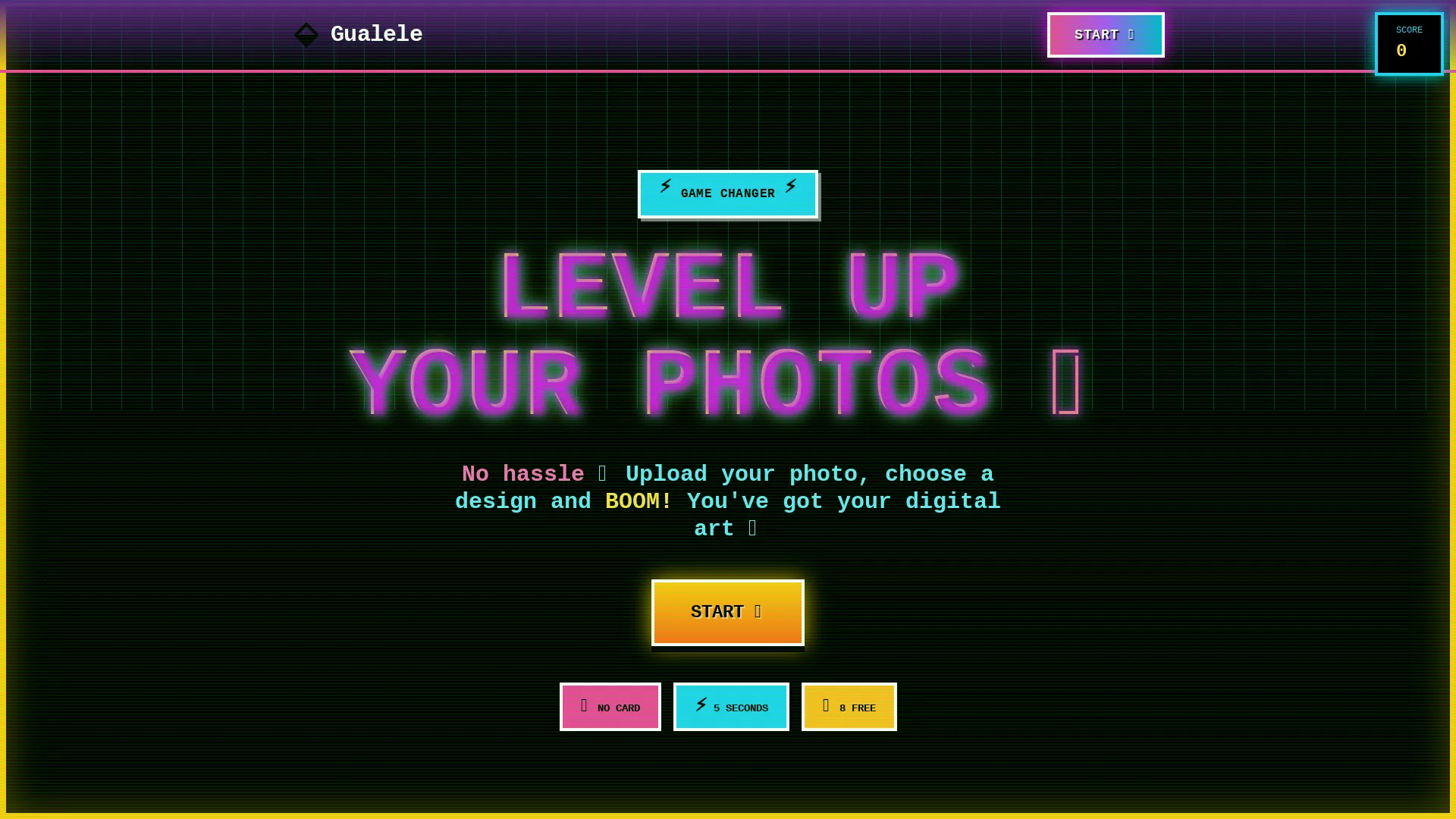 Gualele - AI Photo Transformation Website Screenshot